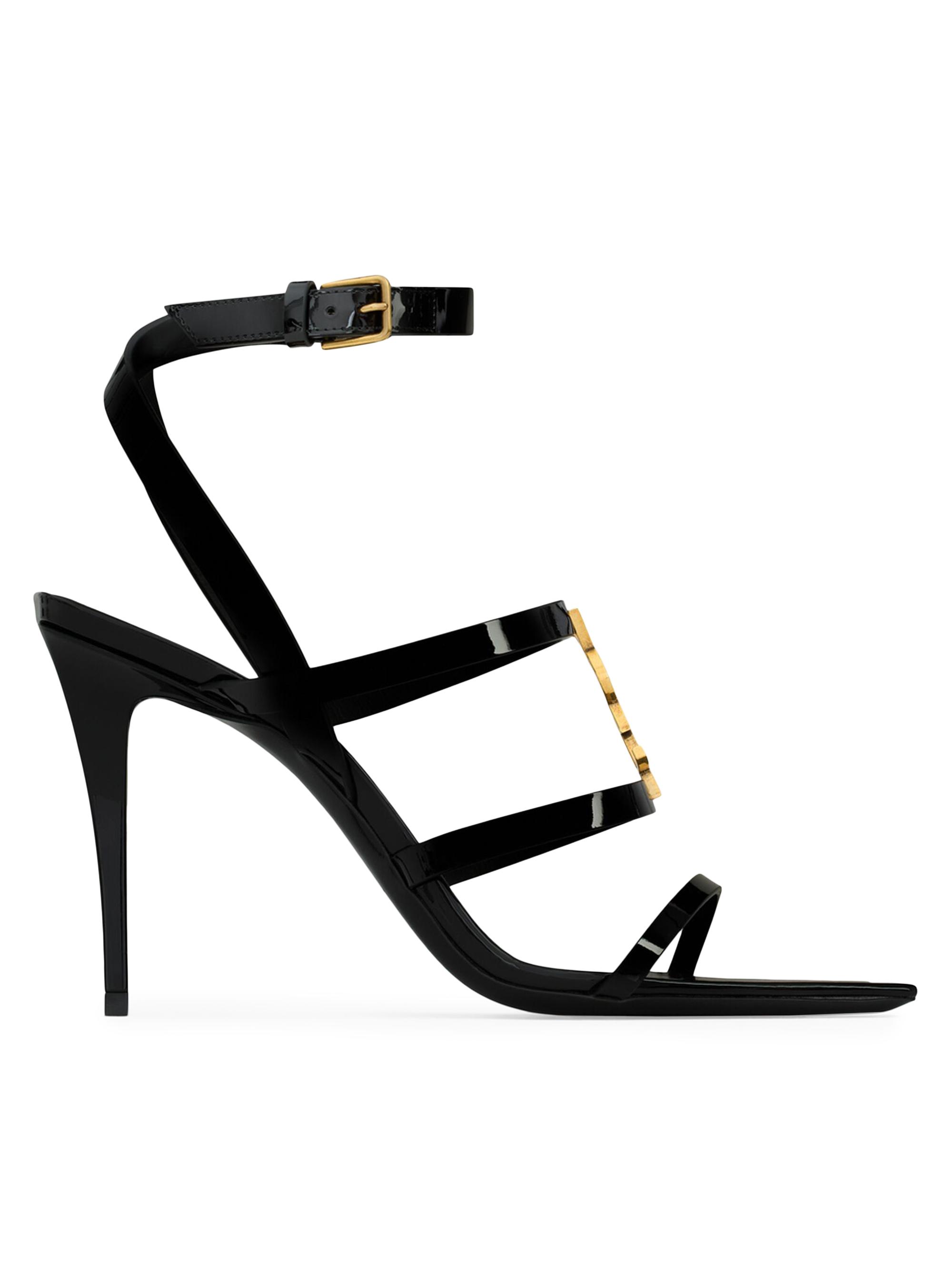 Saint Laurent Women's Cassandra Sandals in Patent Leather - Black