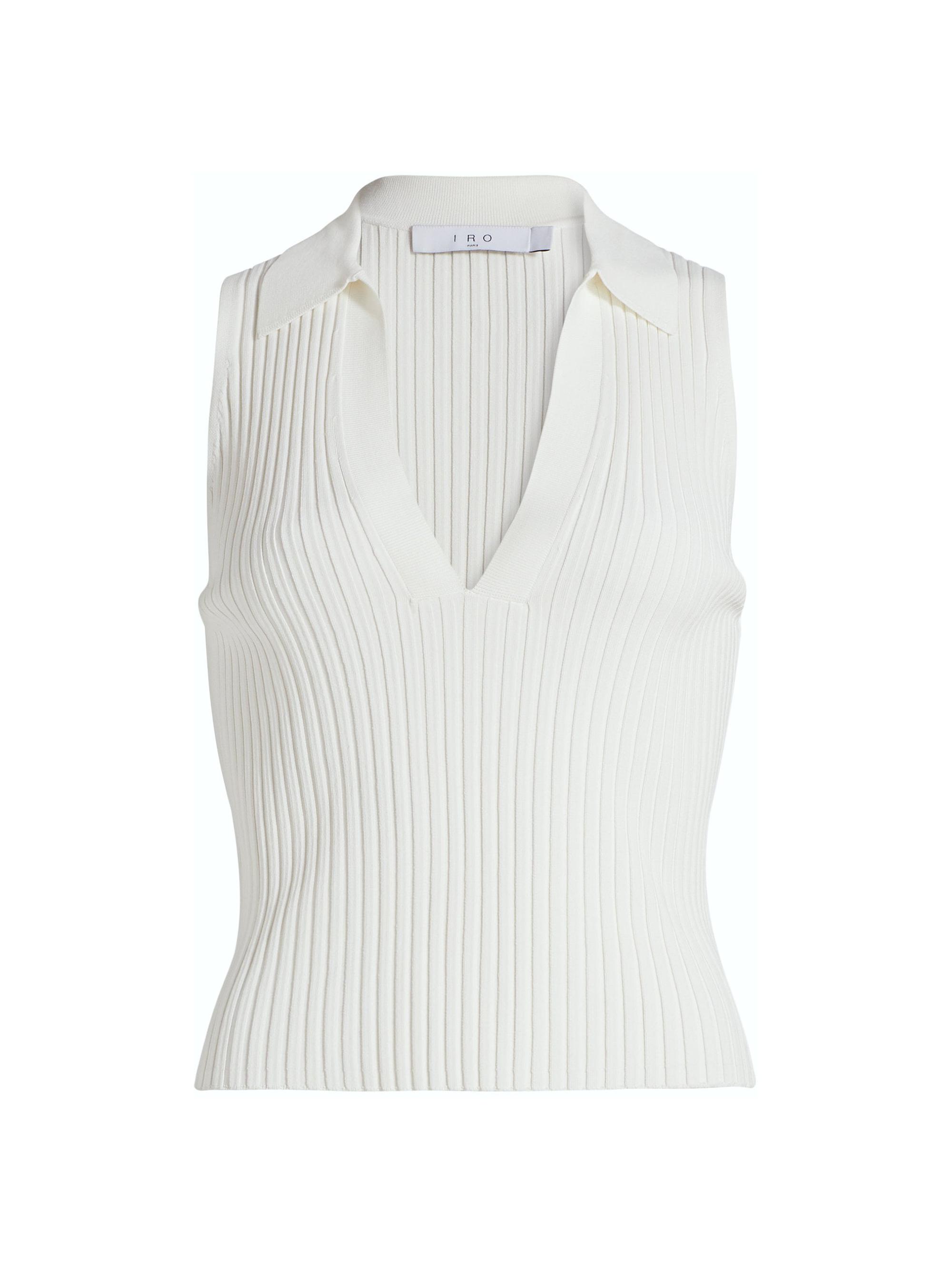 IRO Women's Kenzie Sleeveless Polo Knit Top - White