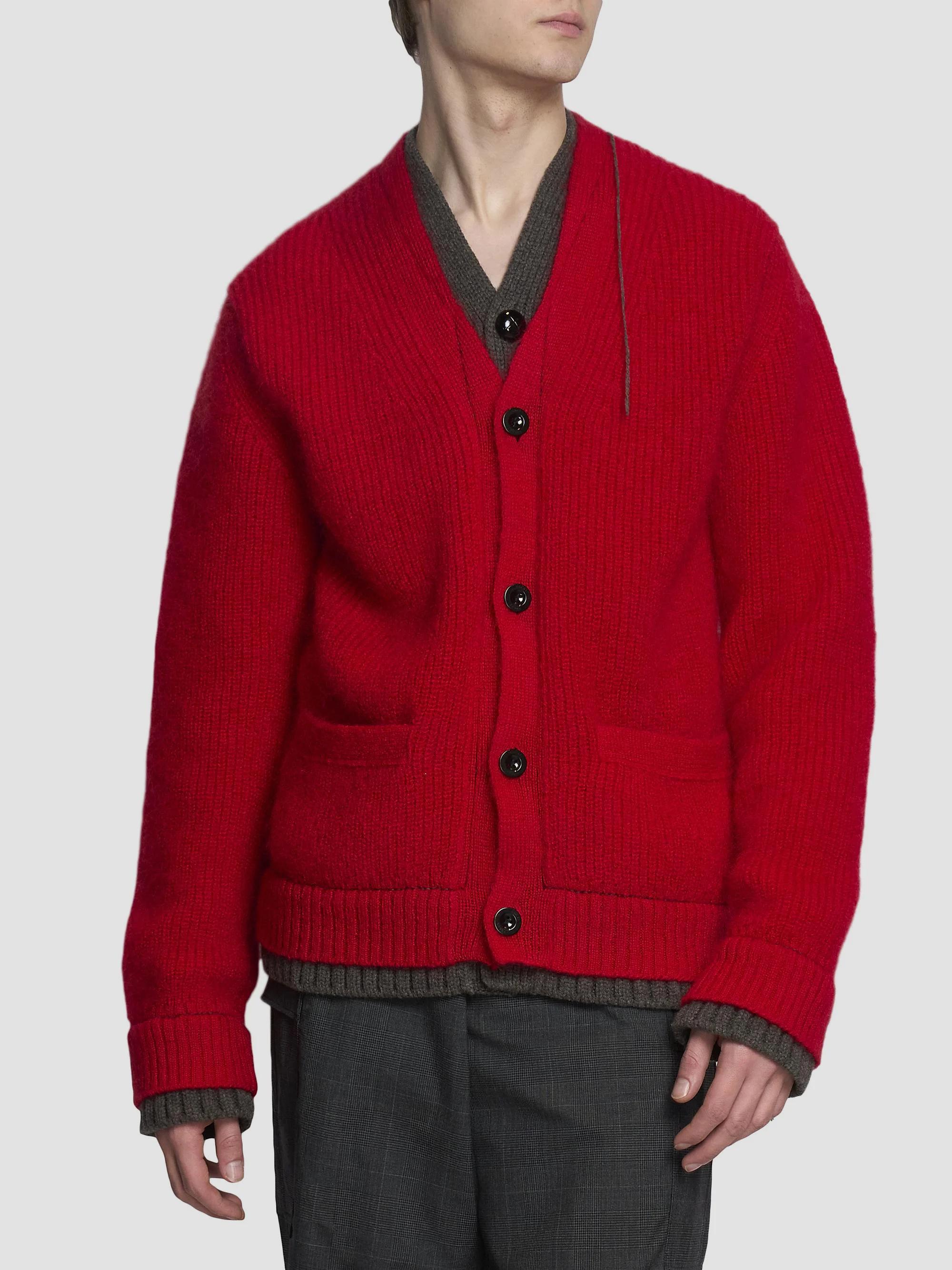 sacai Contrast-Trim Mohair-Blend Cardigan | Saks Fifth Avenue
