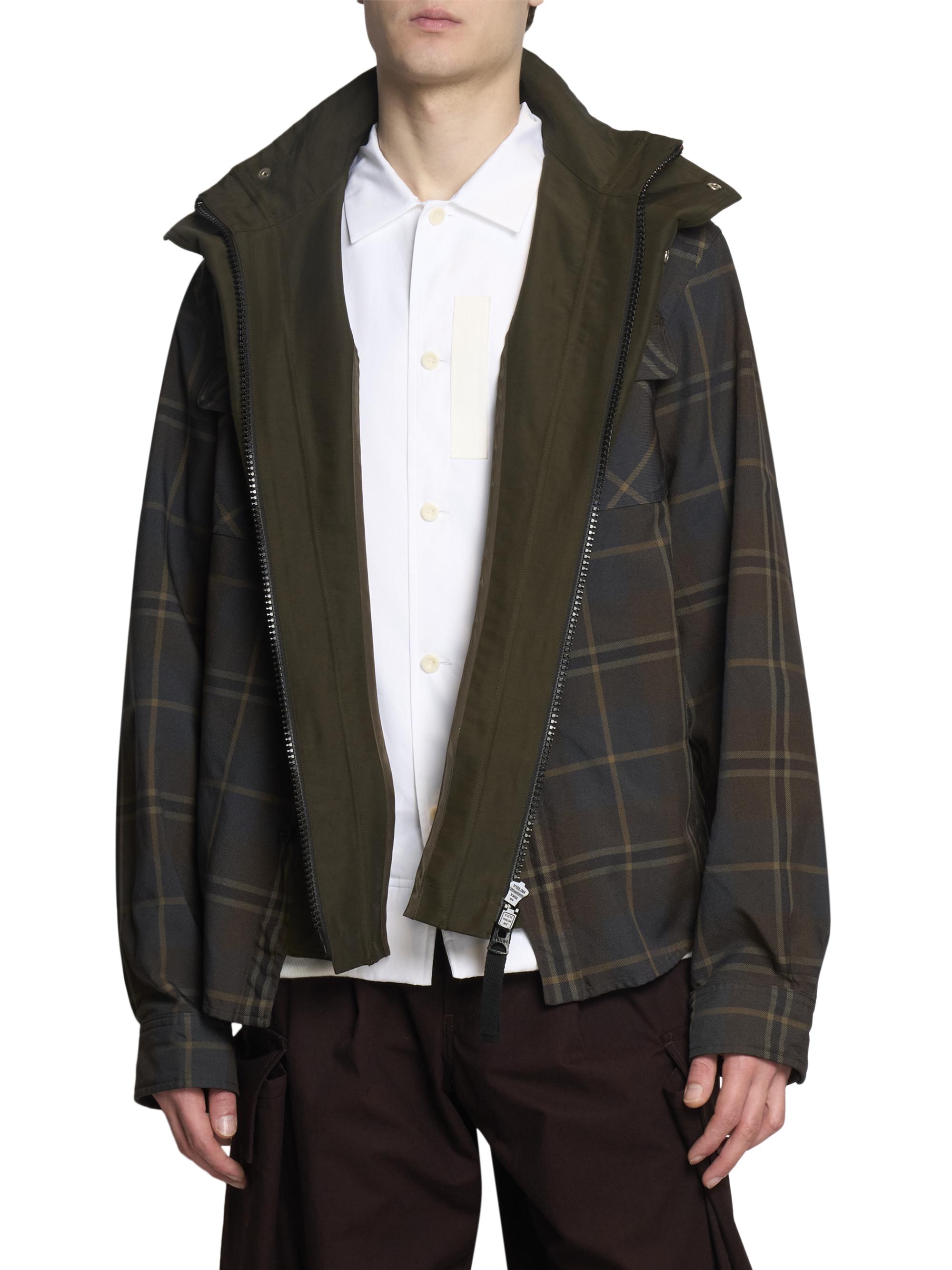 Sacai Plaid Shacket | Saks Fifth Avenue