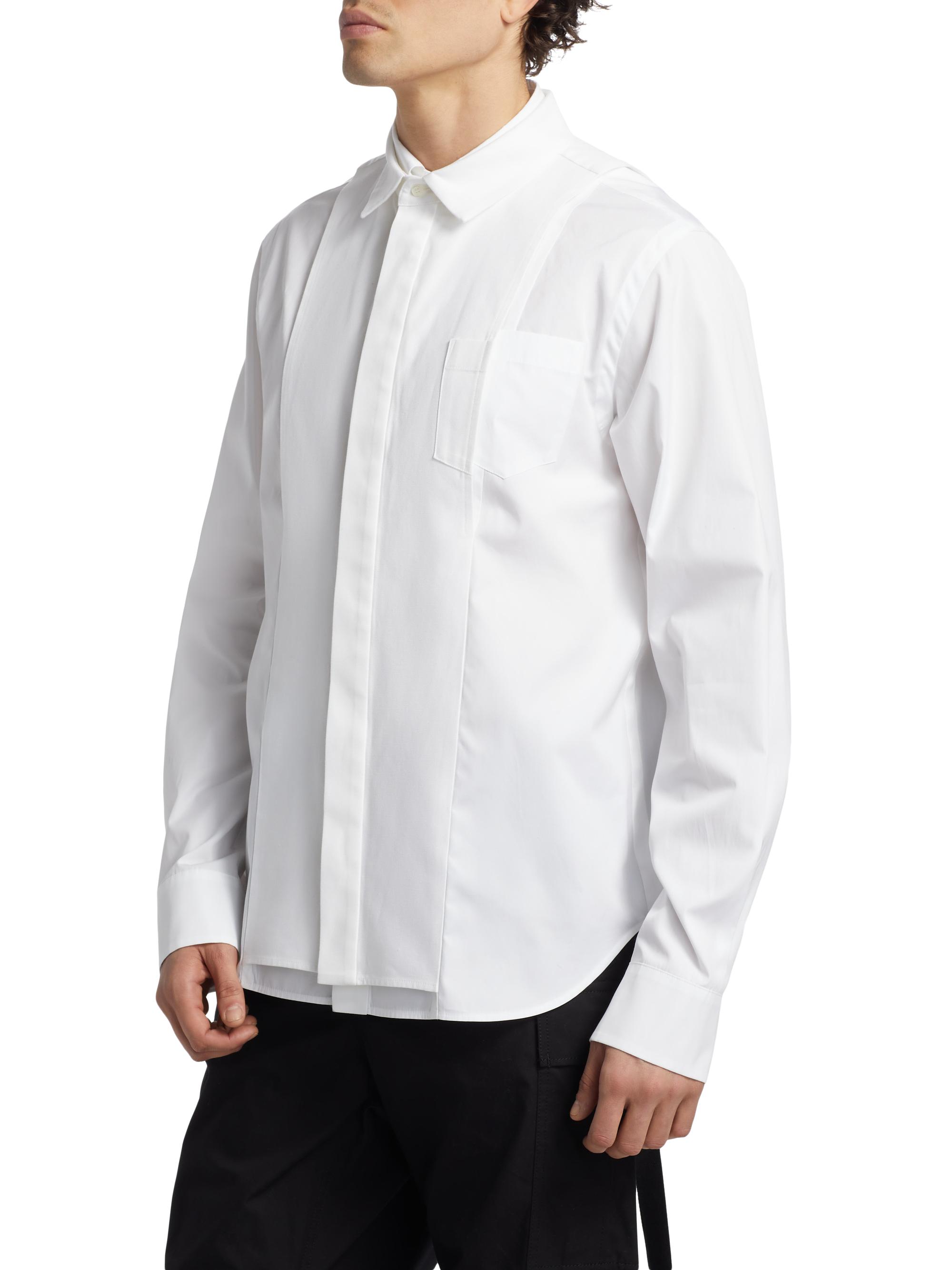 Sacai Cotton Poplin Button-Front Shirt | Saks Fifth Avenue