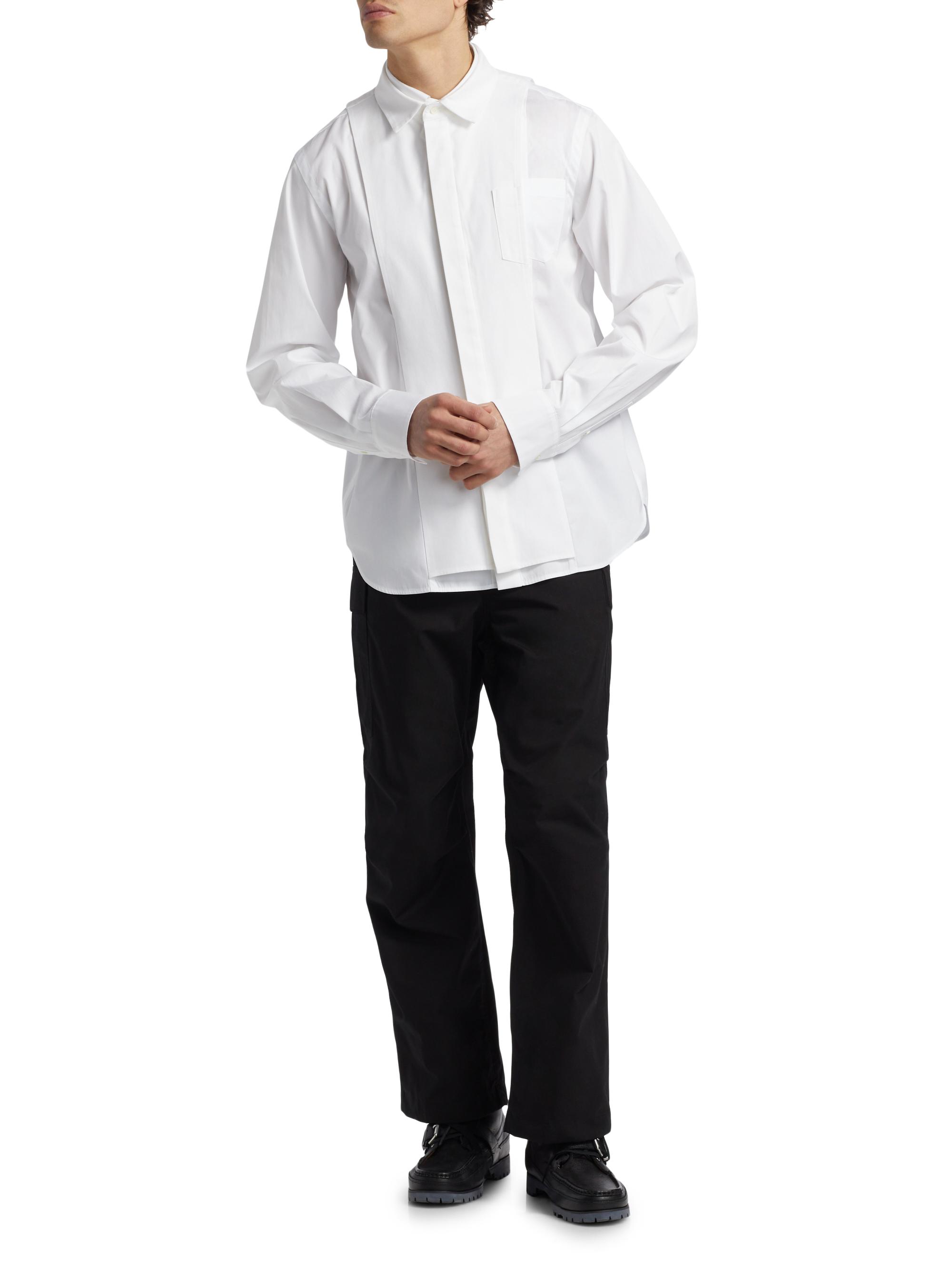 Sacai Cotton Poplin Button-Front Shirt | Saks Fifth Avenue