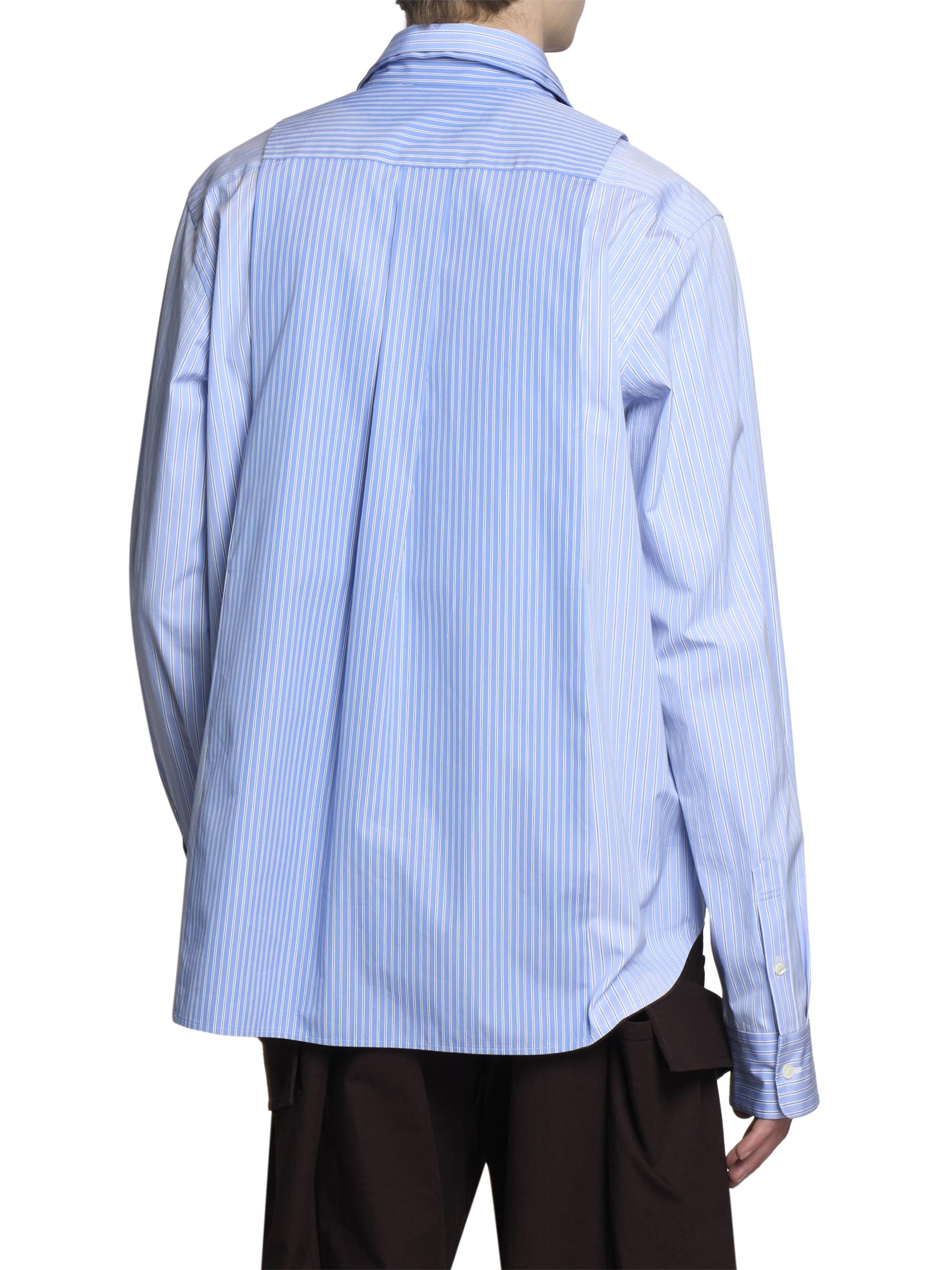 Sacai Layered Striped Cotton Poplin Shirt | Saks Fifth Avenue