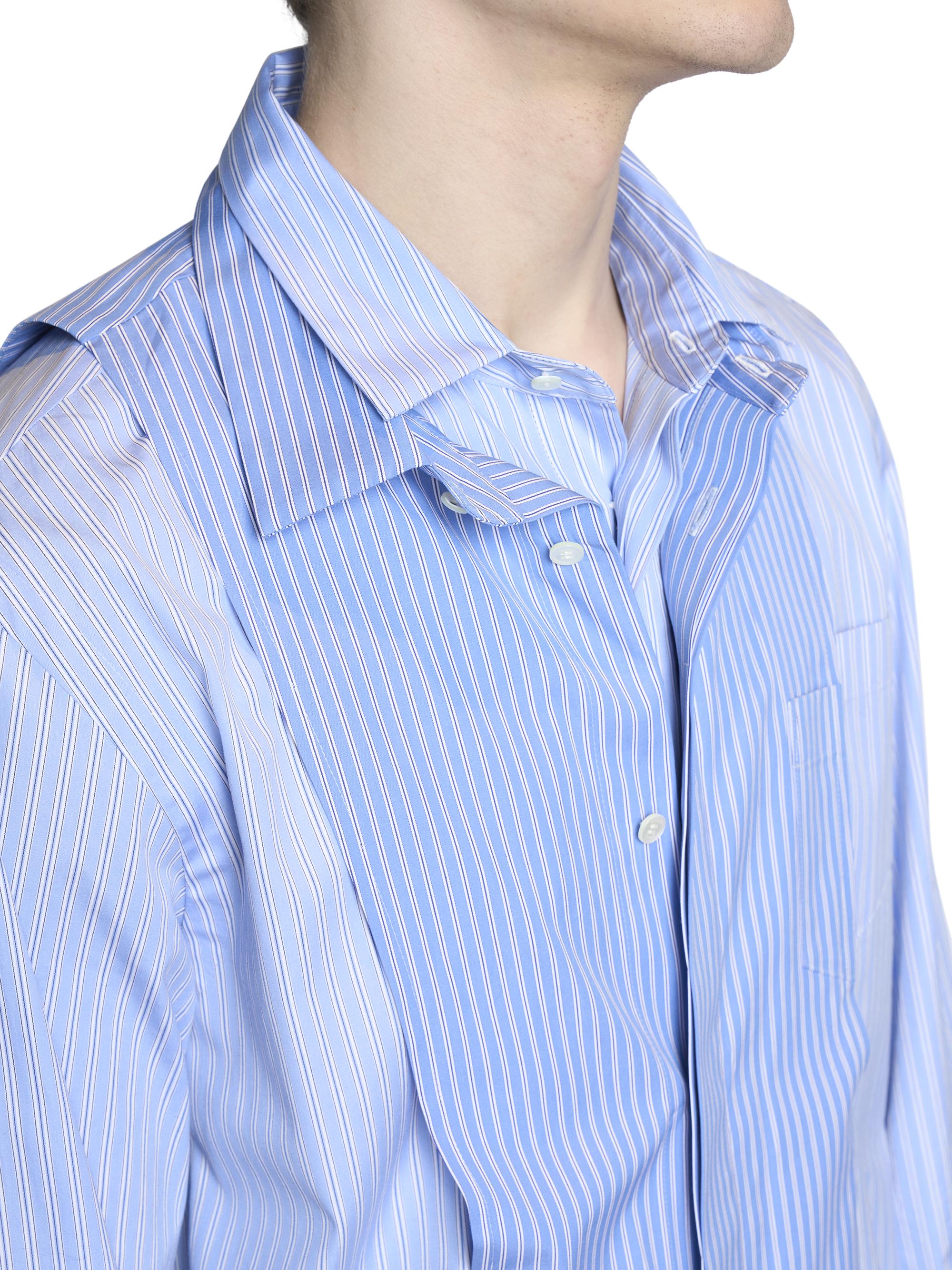 【極美品】sacai Cotton Poplin Shirts ストライプシャツ Sacai Layered Striped Cotton Poplin Shirt | Saks Fifth Avenue