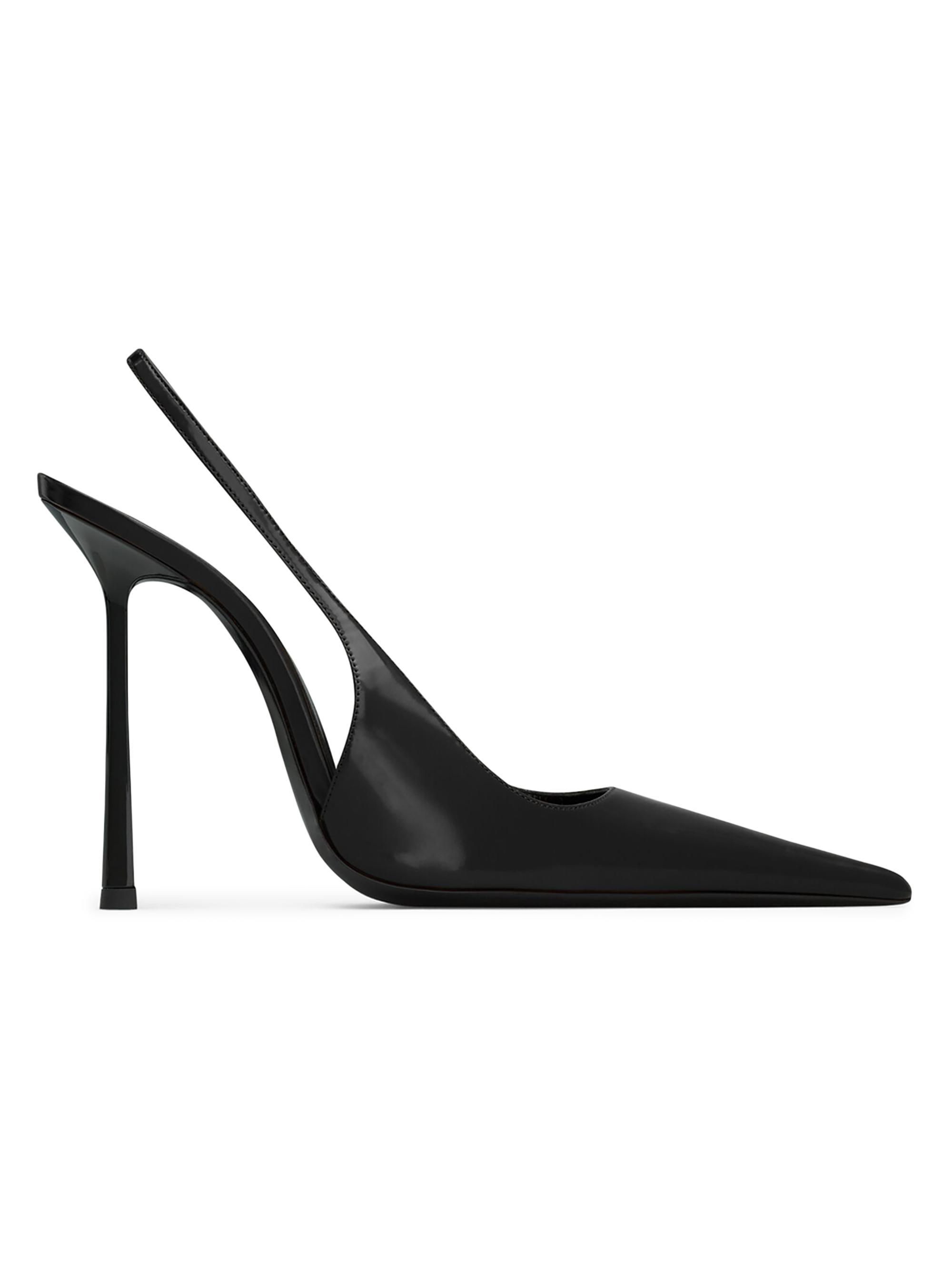 Saint Laurent Women's Vendome Slingback Pumps in Glazed Leather - Black