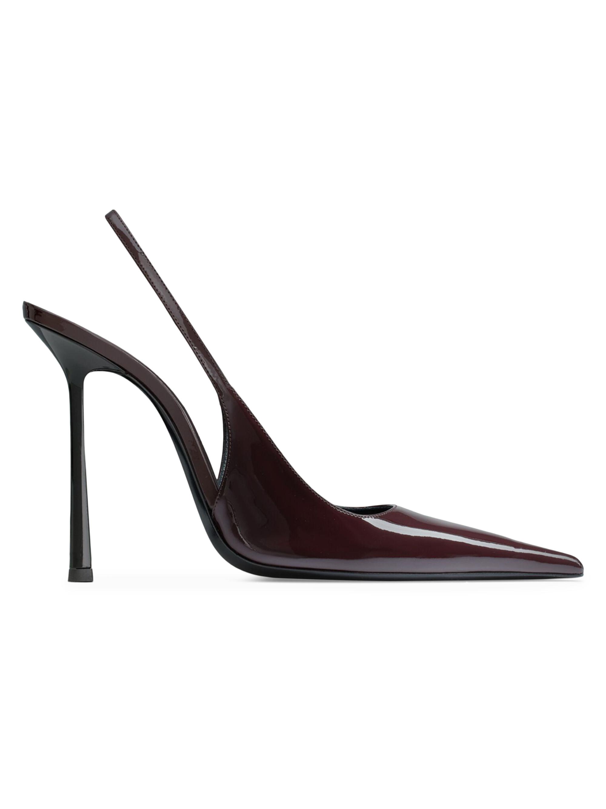 Saint Laurent Women's Vendome Slingback Pumps in Patent Leather - Marron Glace