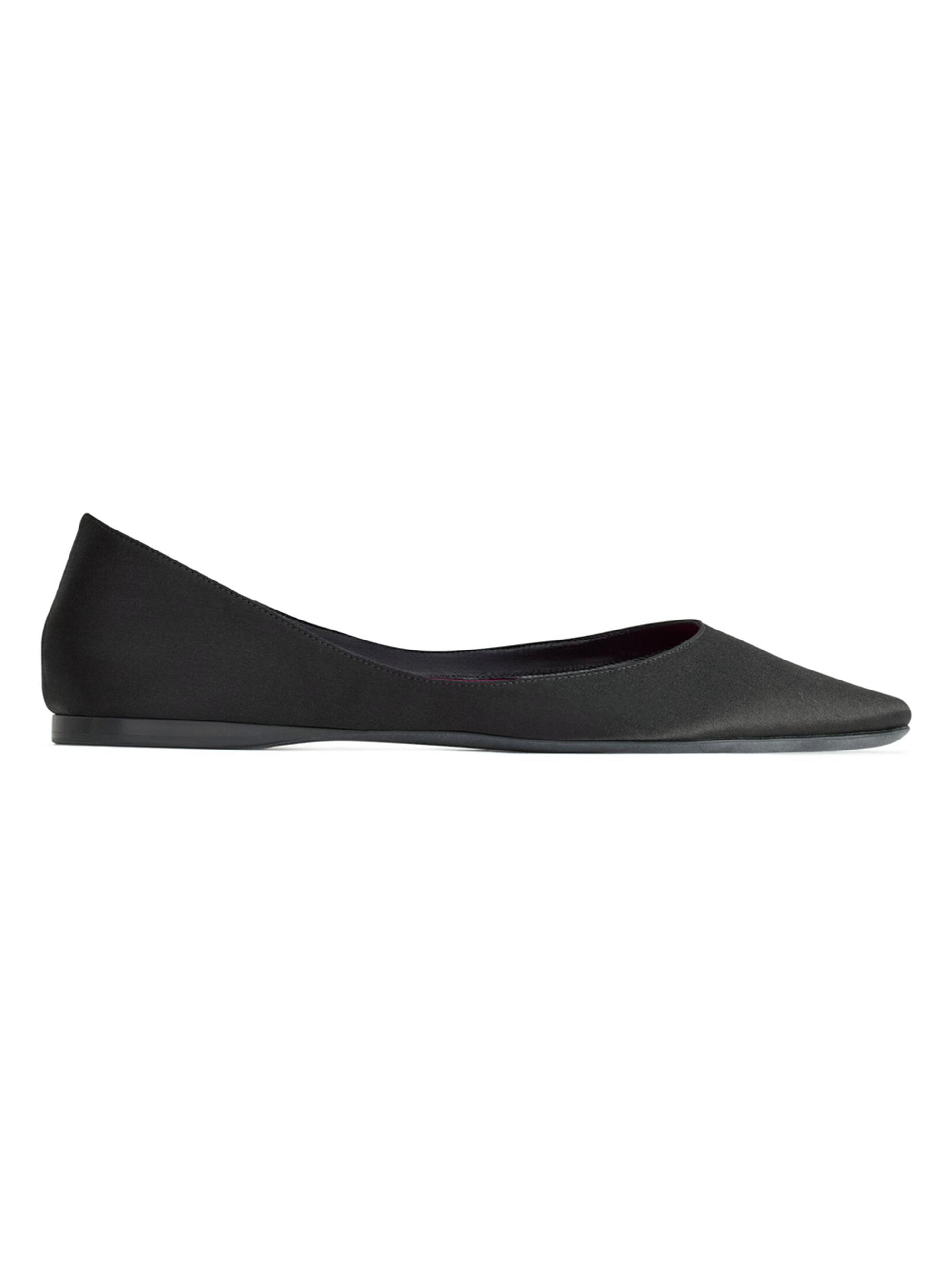 Saint Laurent Women's Lou Ballerinas in Satin Crepe - Black