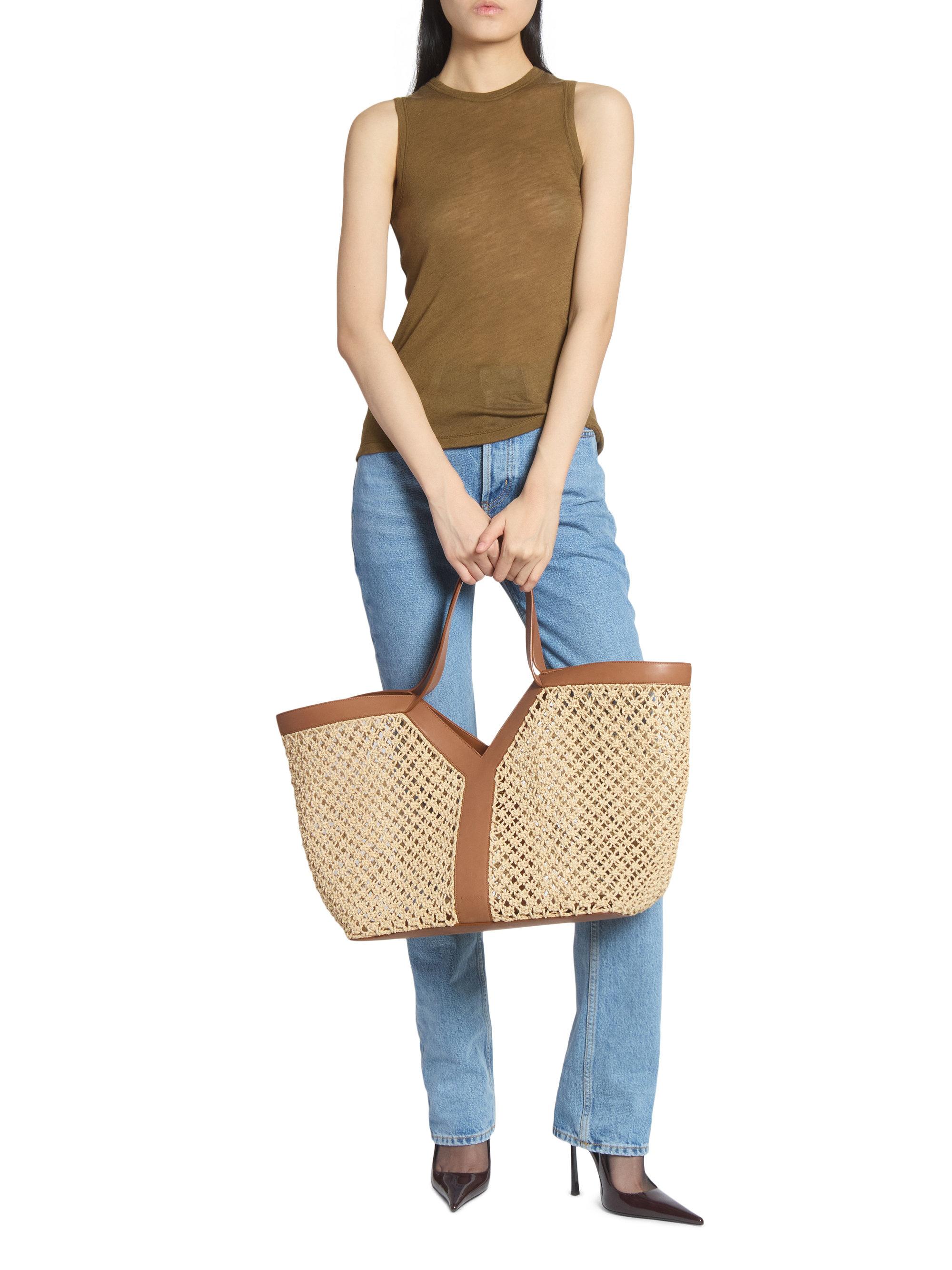Y Tote Bag in Raffia