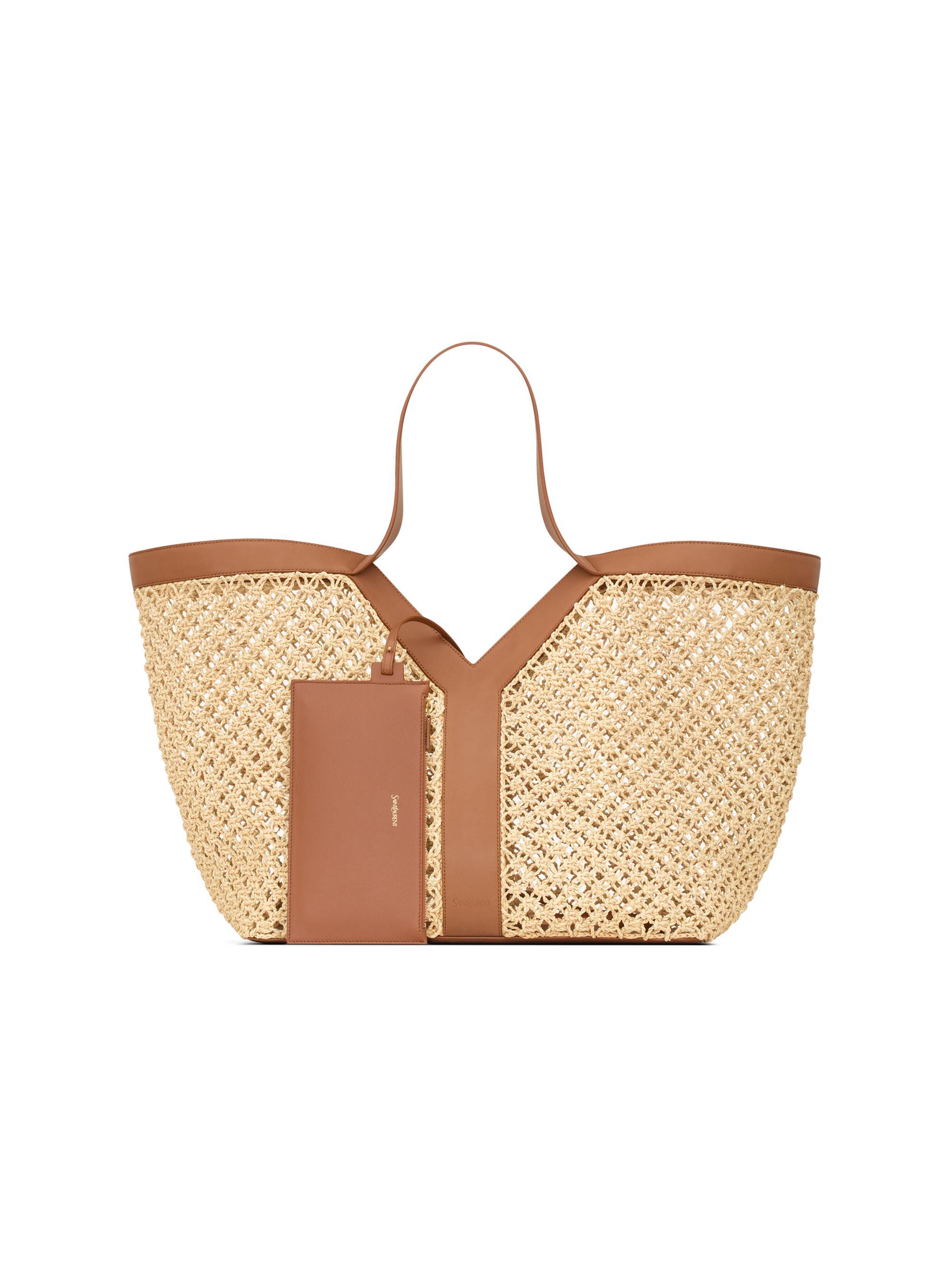Saint Laurent Y Tote Bag in Raffia | Saks Fifth Avenue