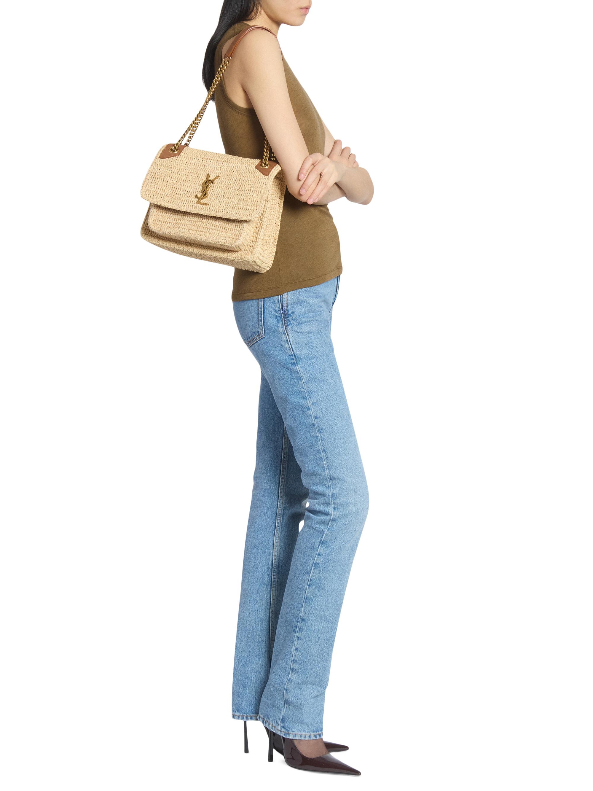 Saint Laurent Niki Medium in Raffia Bag | Saks Fifth Avenue