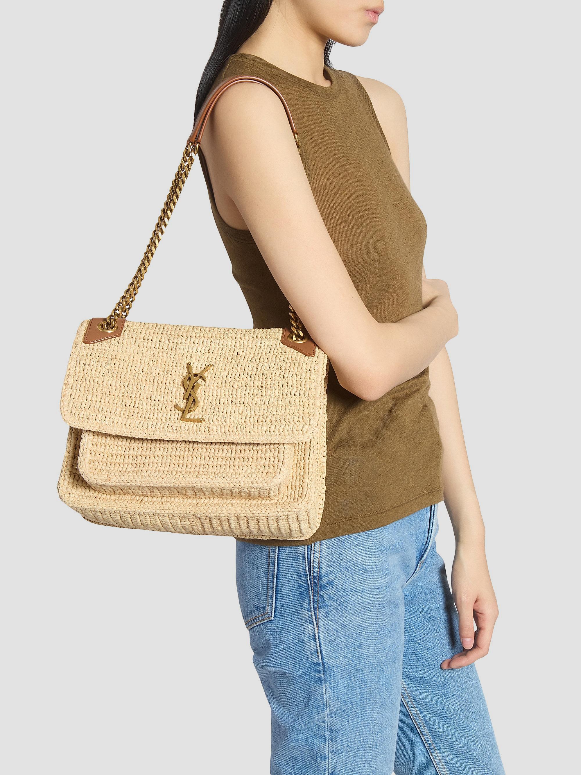 Saint Laurent Niki Medium in Raffia Bag | Saks Fifth Avenue
