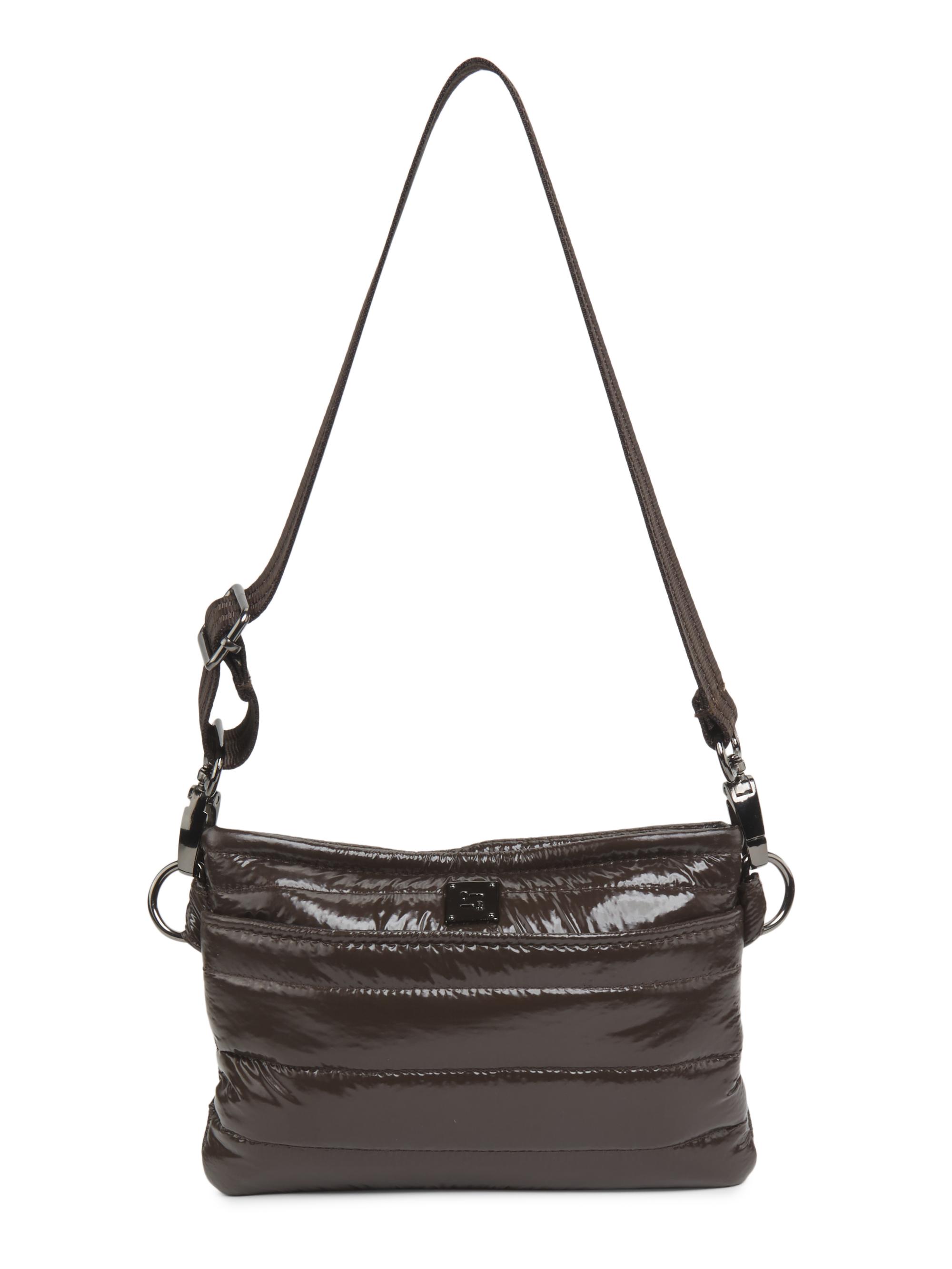 Think Royln Women's Quilted Crossbody Belt Bag - Glossy Chocolate