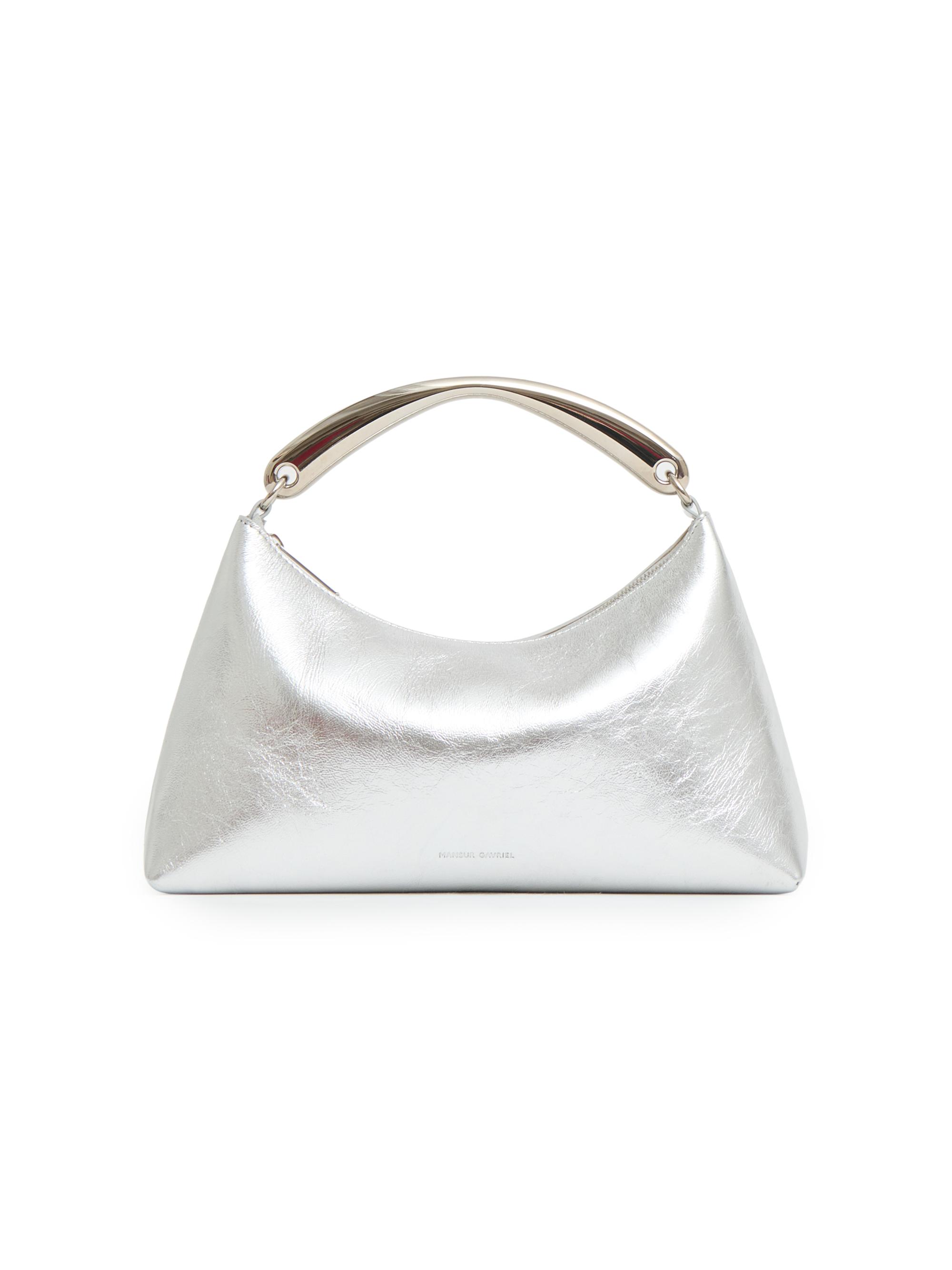 Mansur Gavriel Women's Rhea Metallic Leather Top Handle Bag - Silver
