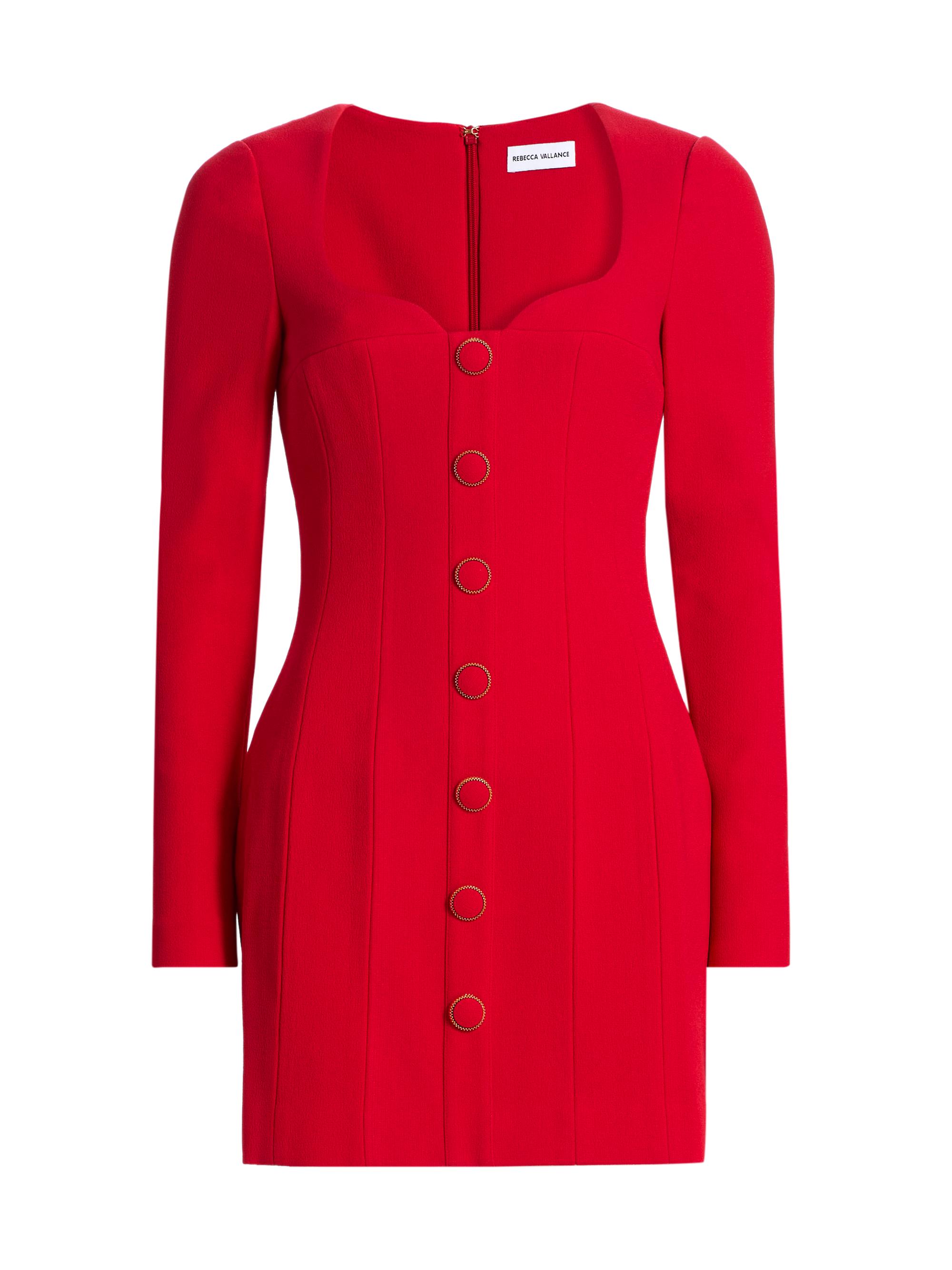 Rebecca Vallance Women's Cameron Tailored Button-Front Minidress - Red