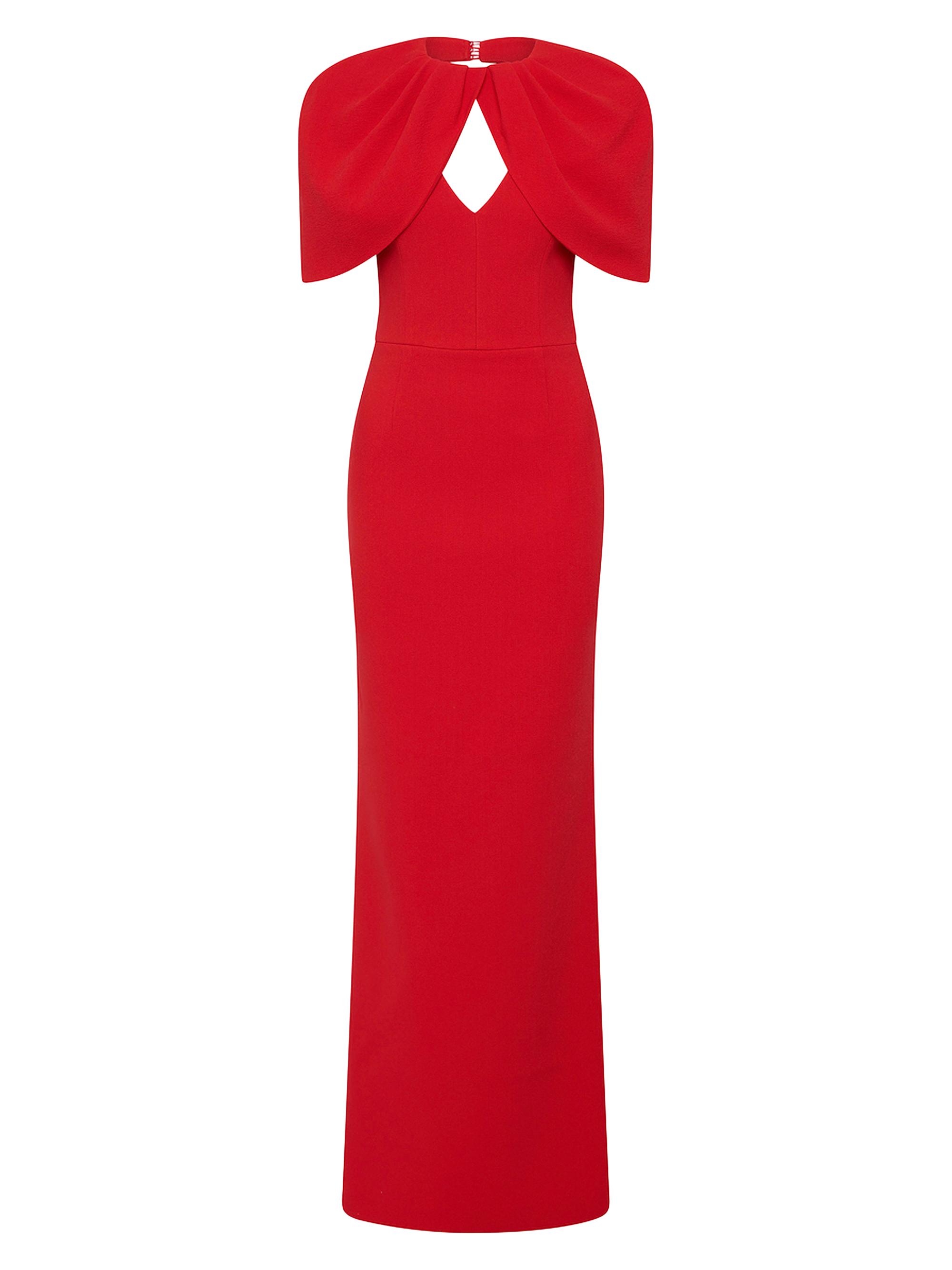 Rebecca Vallance Women's Cameron Cape-Sleeve Gown - Red