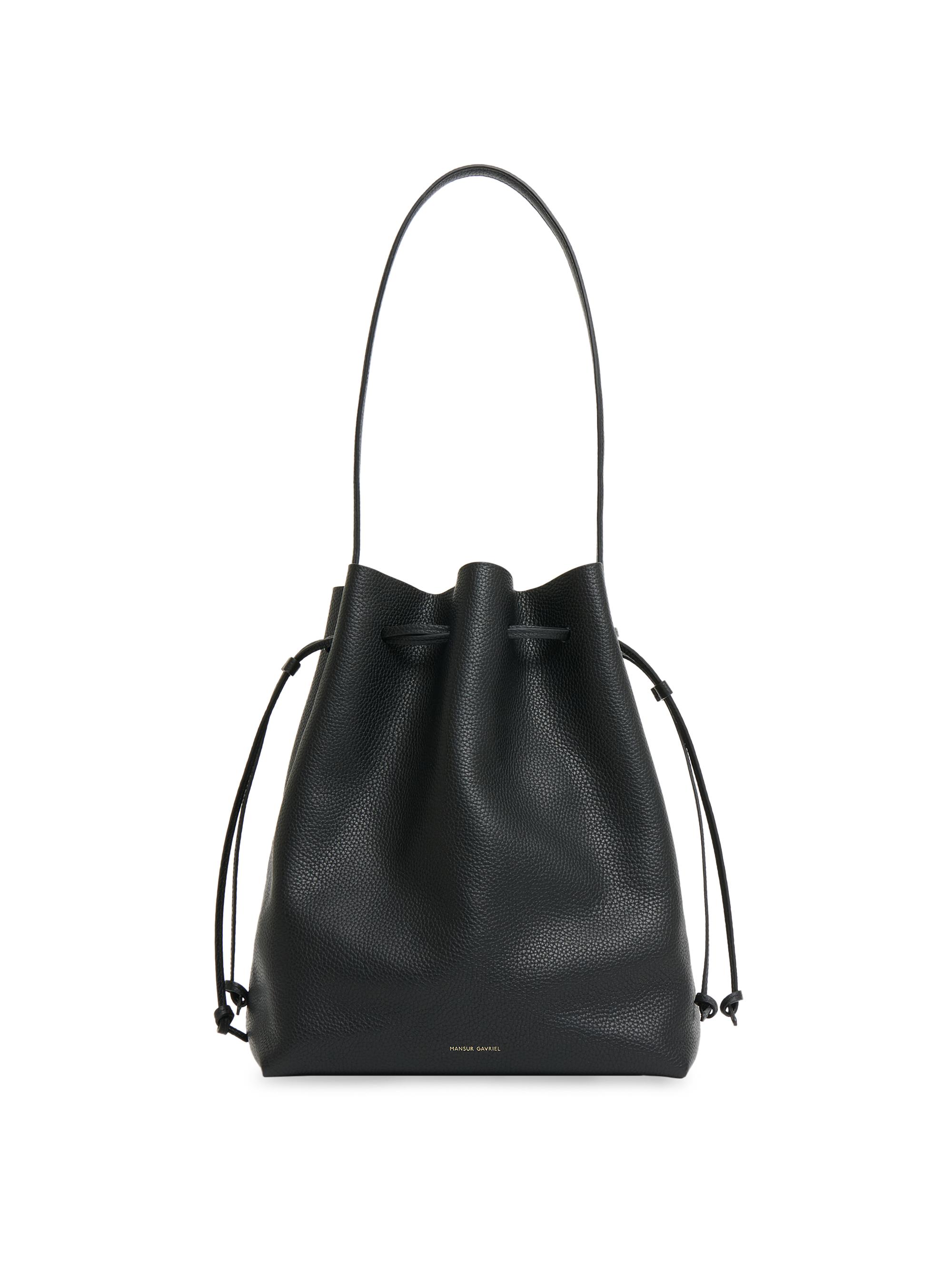 Mansur Gavriel Women's Cabas Leather Bucket Bag - Black - Women's Bags
