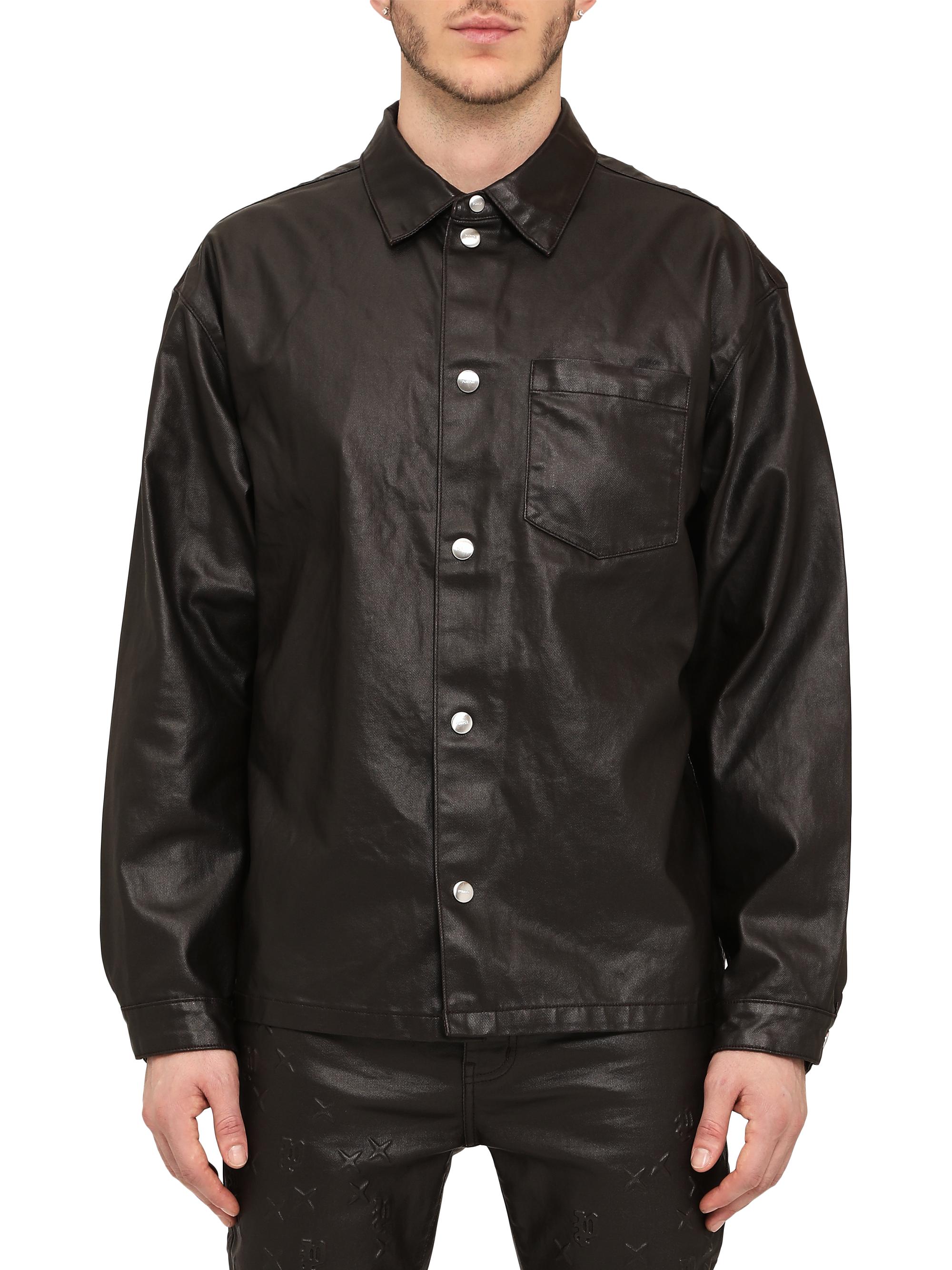 Purple Brand Men's Monogram-Embossed Long-Sleeve Shirt - Brown