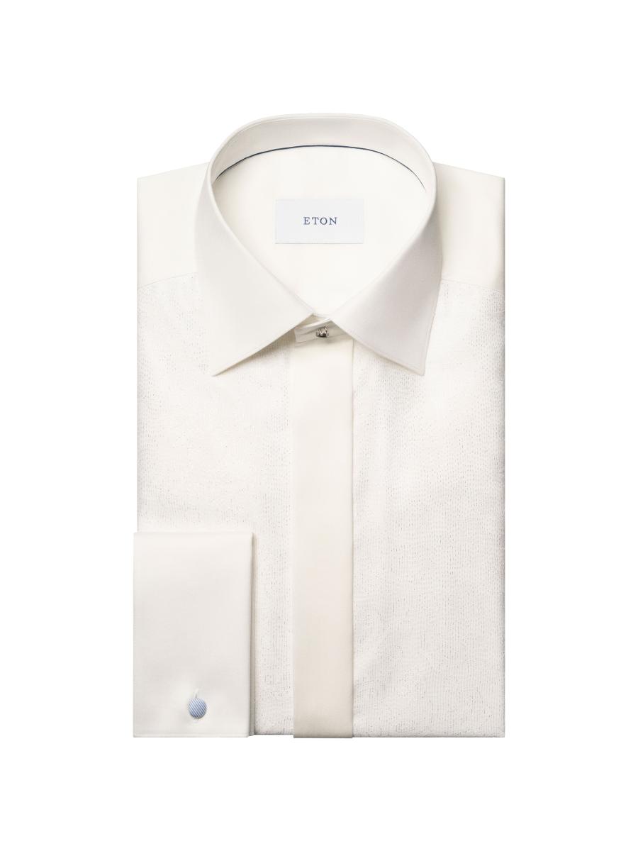 Eton Men's Slim-fit Bib-striped Jacquard Shirt In White