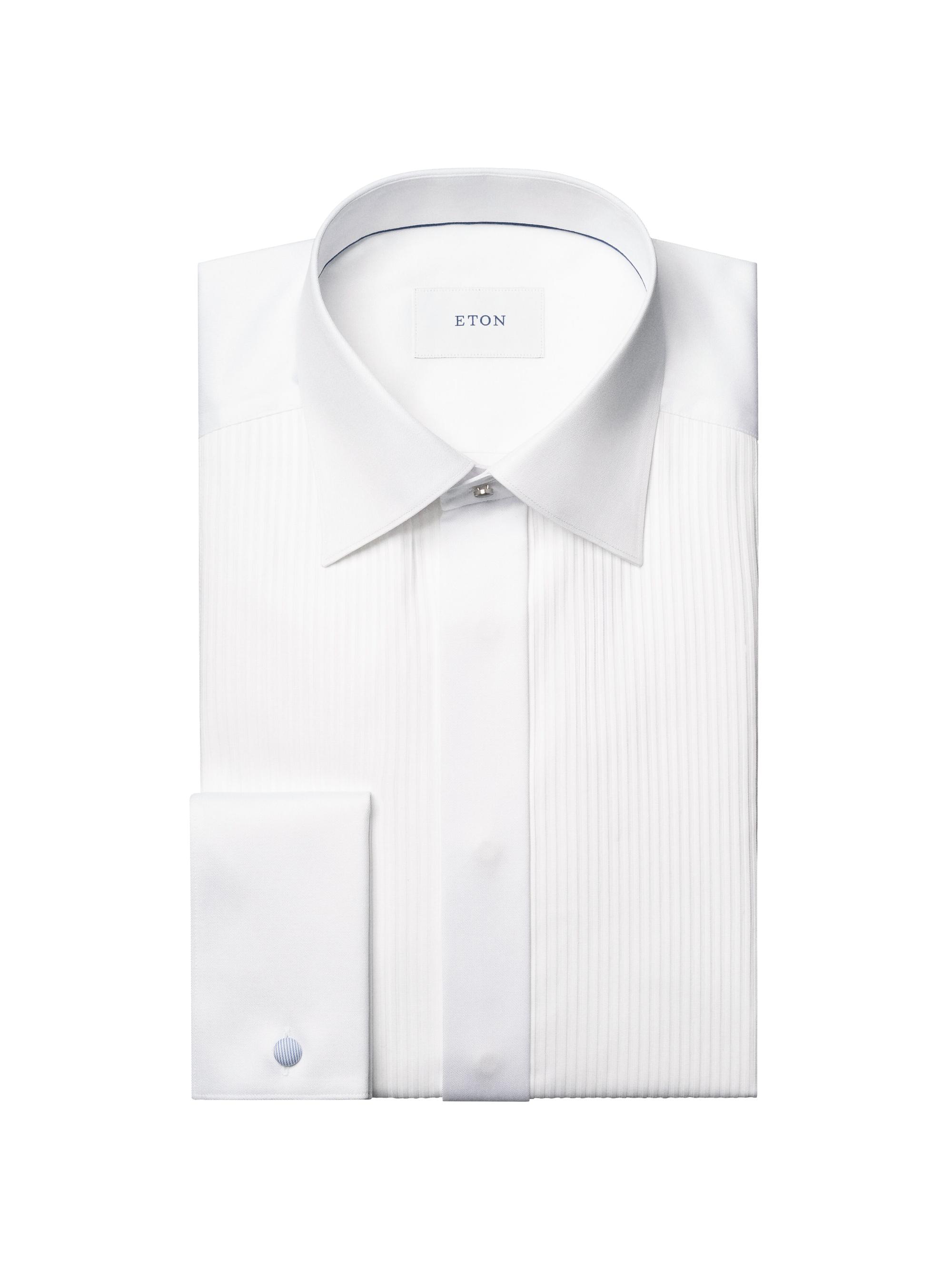 Eton Men's Slim-Fit Plissé Shirt - White