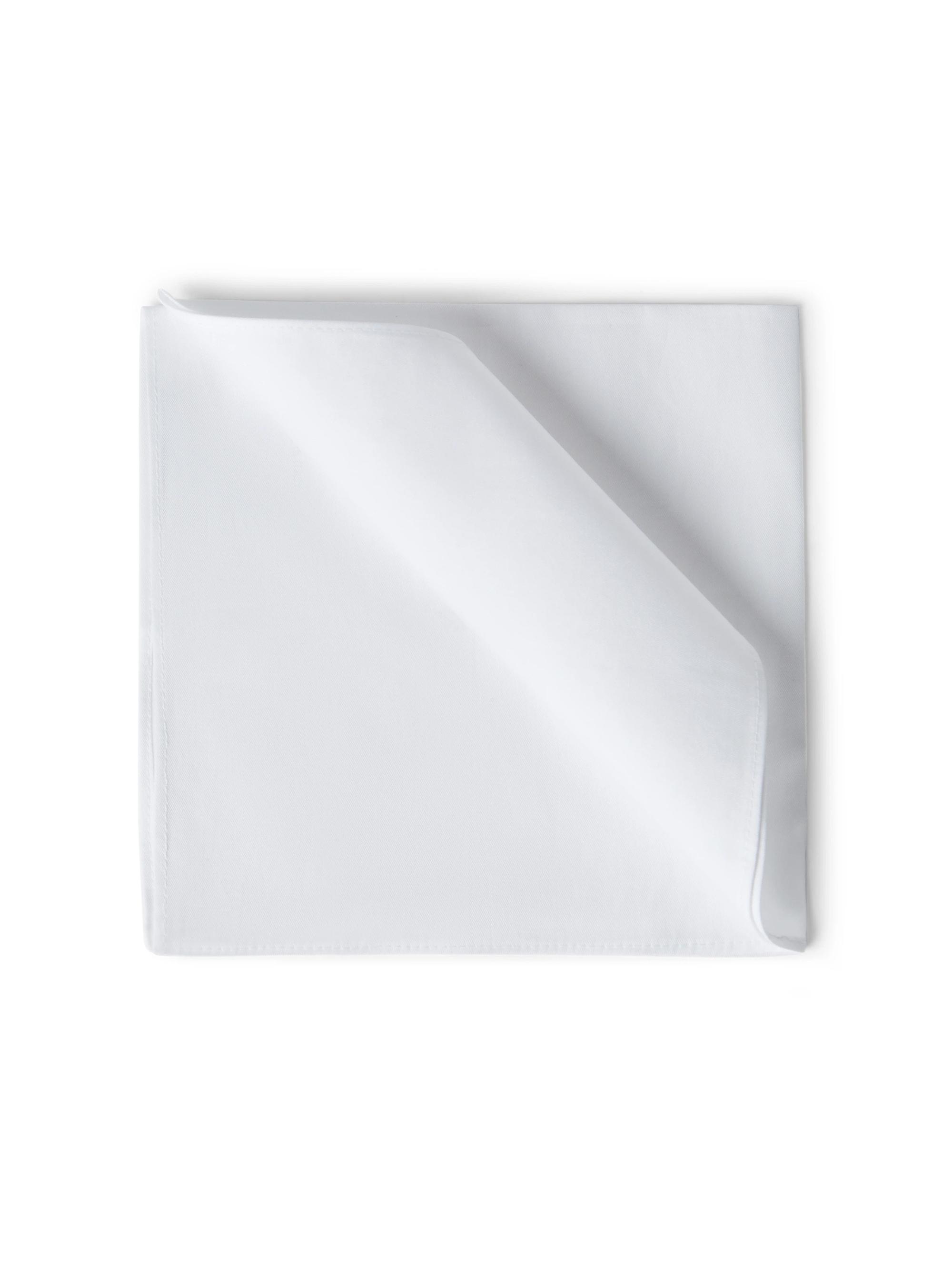 Brunello Cucinelli Men's Sea Island Cotton Twill Pocket Square for Tuxedo - White