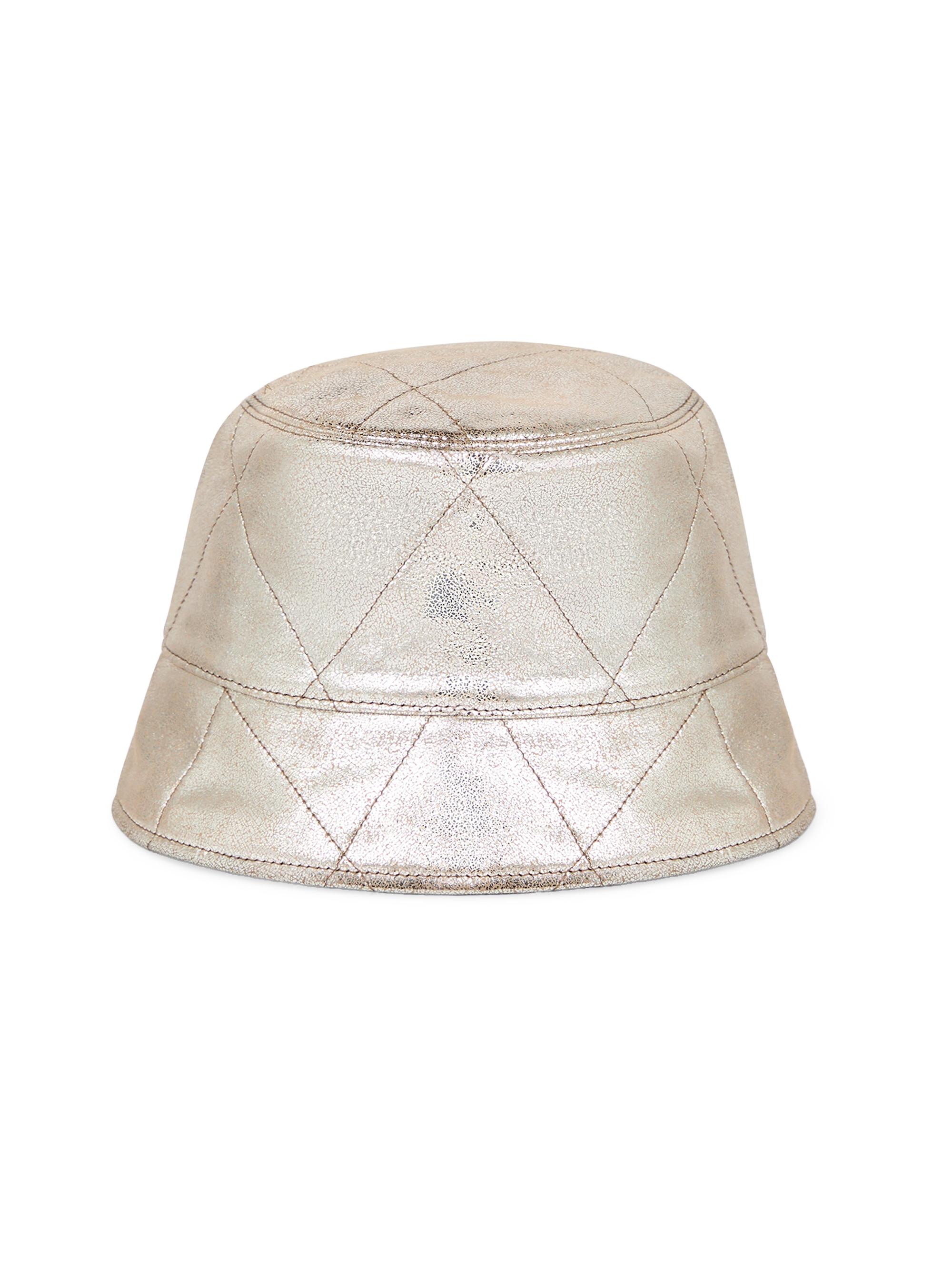 Brunello Cucinelli Women's Lamé Nappa Leather Bucket Hat - Silver