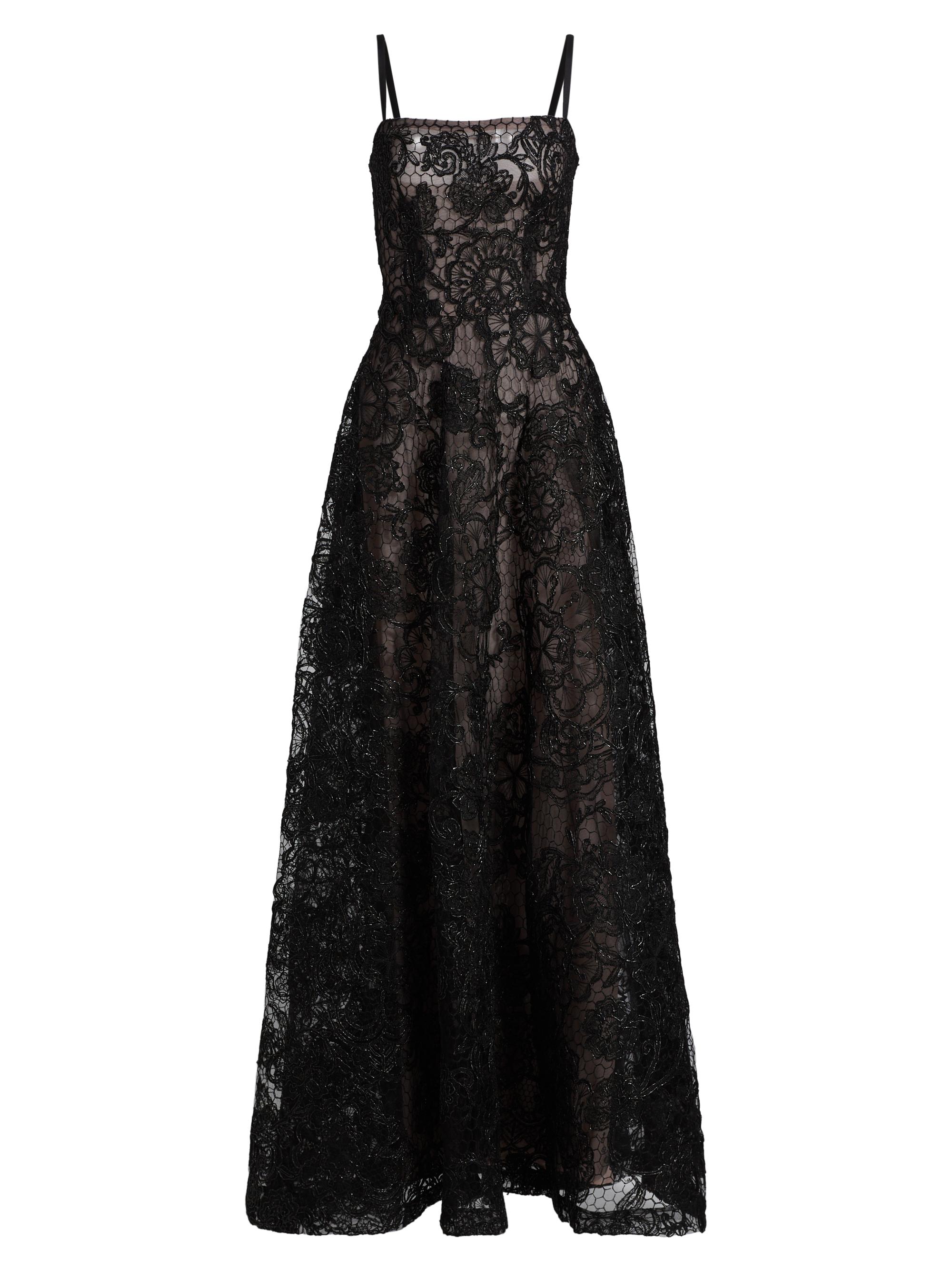 Marchesa Notte Embroidered Tulle Strapless A-Line Gown | Saks