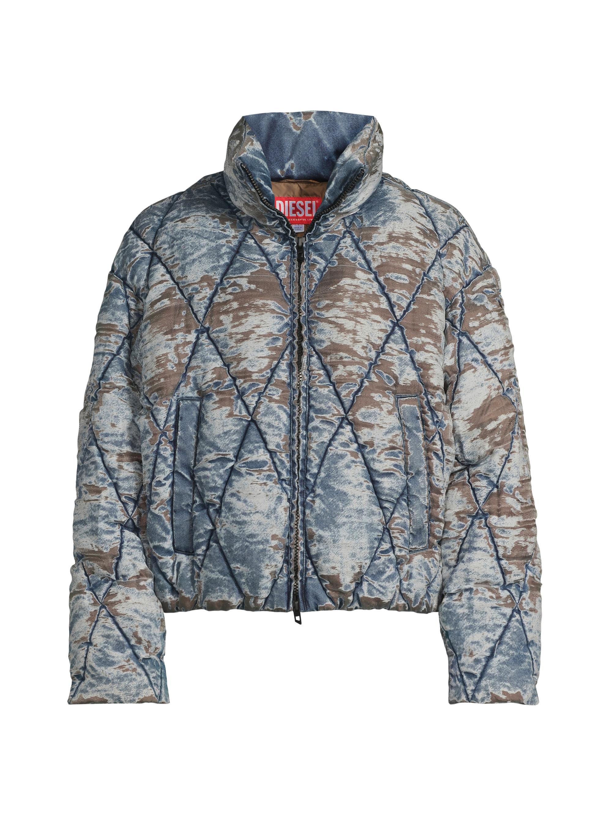 Diesel Men's Kons Printed Quilted Jacket - Blue Tan
