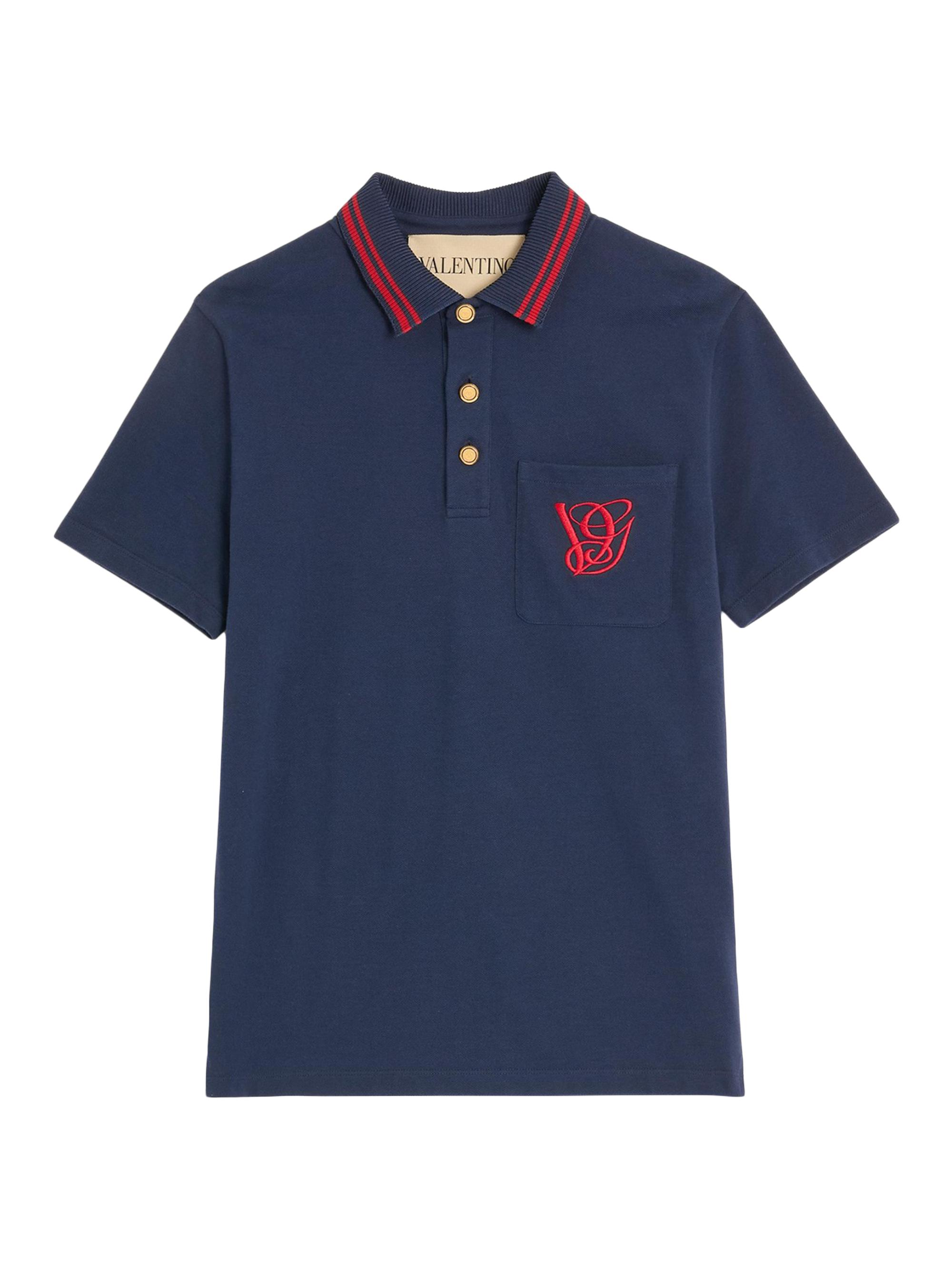 Valentino Garavani Cotton Polo Shirt with Signature VLogo