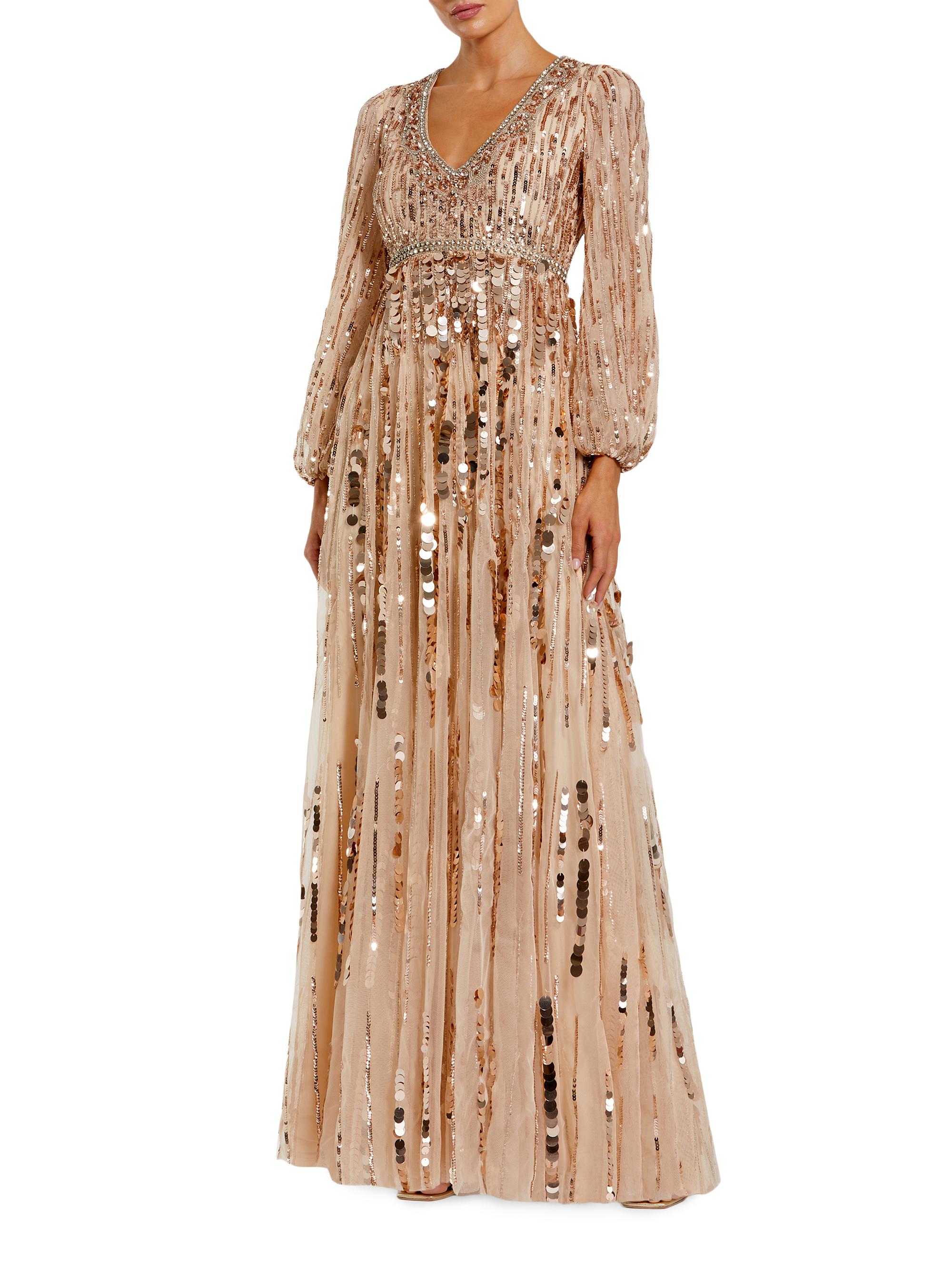 Mac Duggal Women's Sequin-Embellished Gown - Bisque