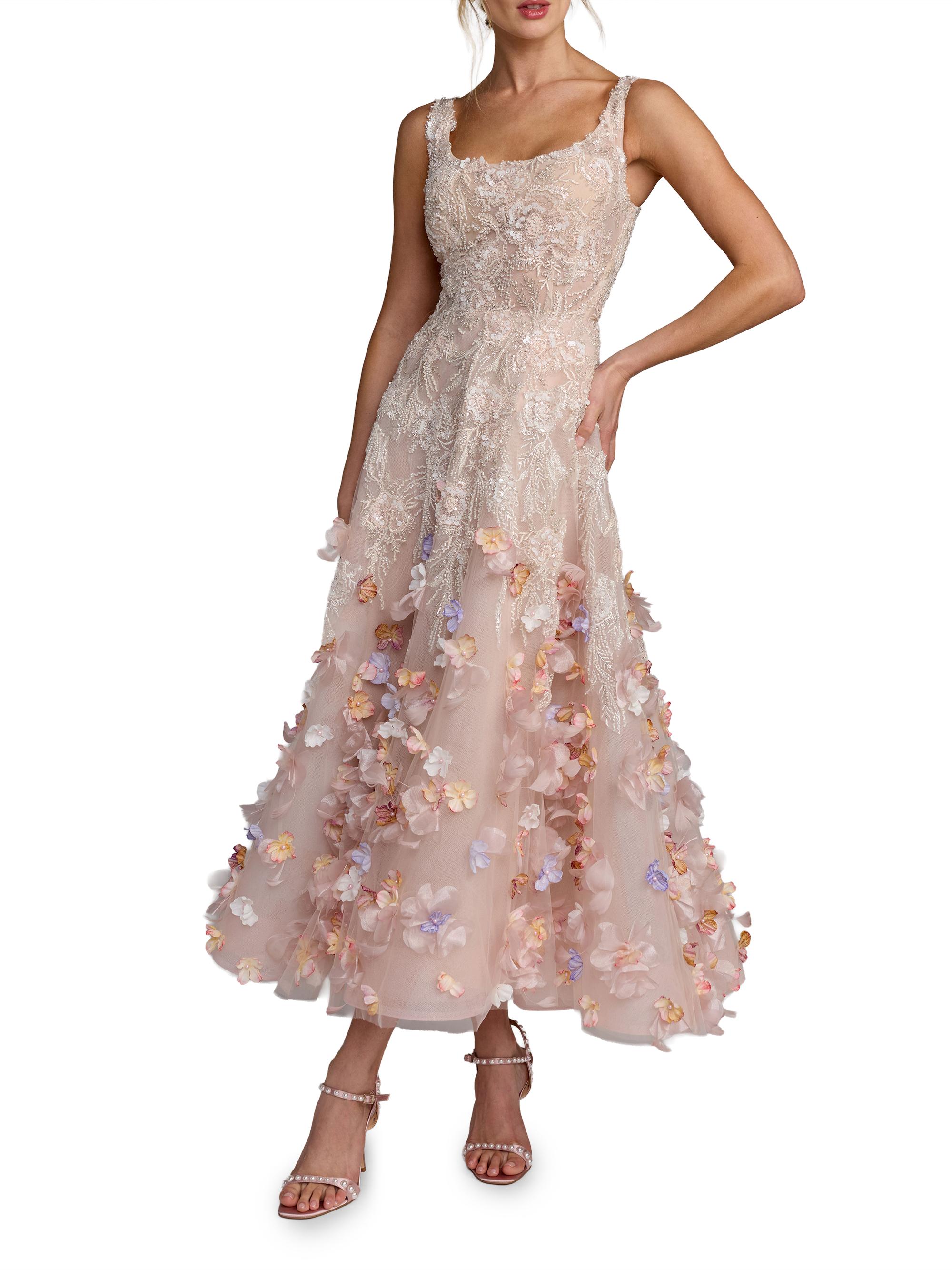 Mac Duggal Women's Sequined Floral Appliqué Cocktail Dress - Blush Multi