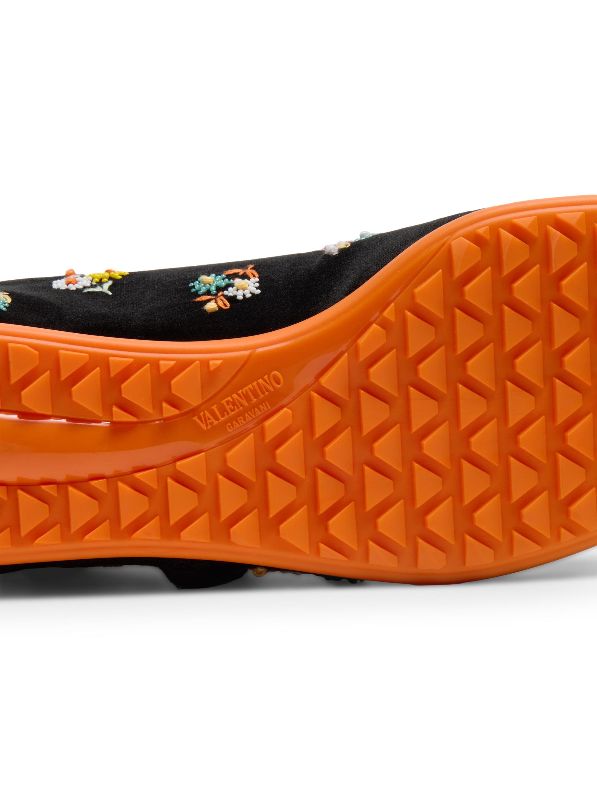 Valentino Garavani Chromathon Velvet Sneakers with Floral