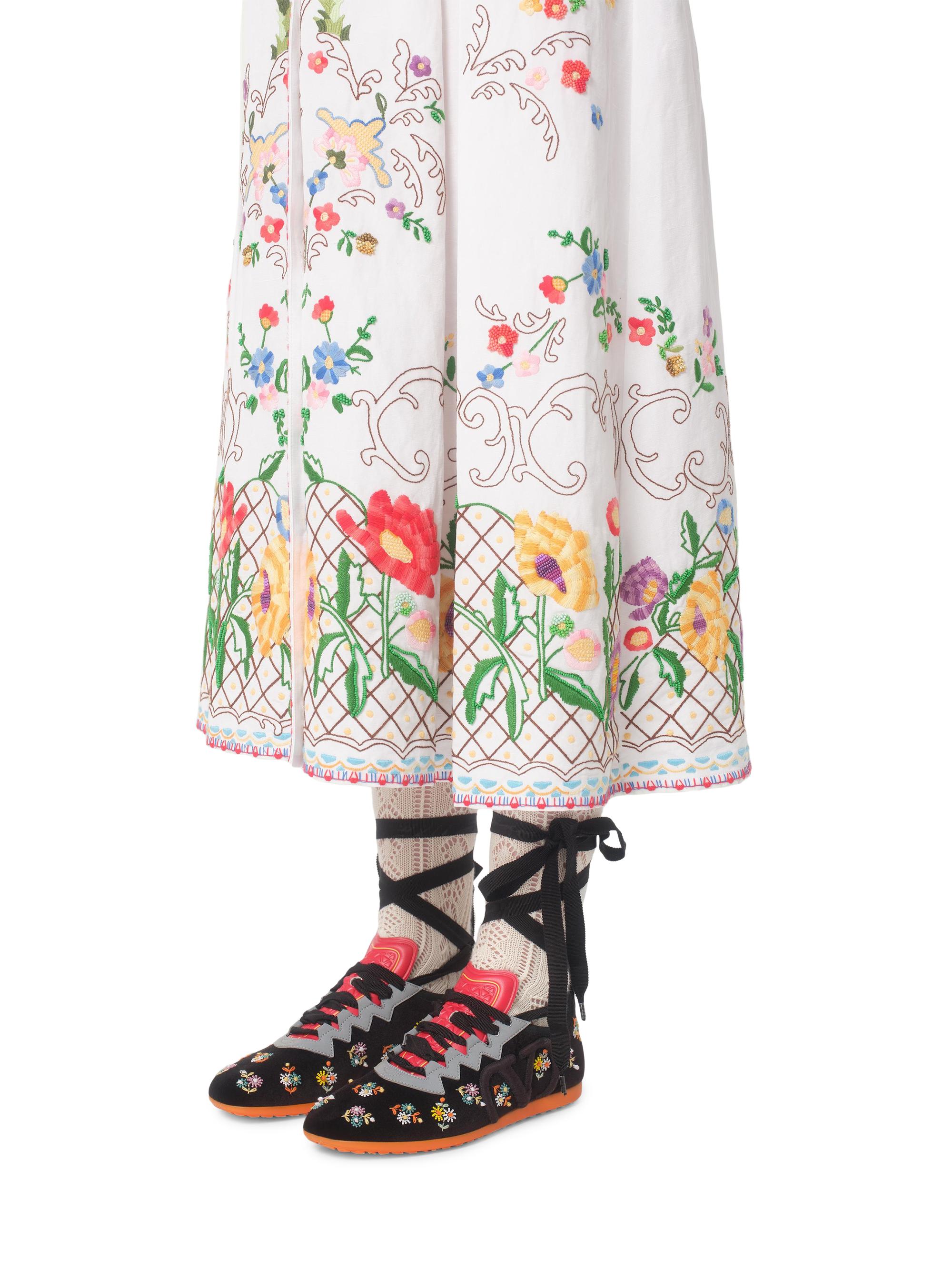 Valentino Garavani Chromathon Velvet Sneakers with Floral