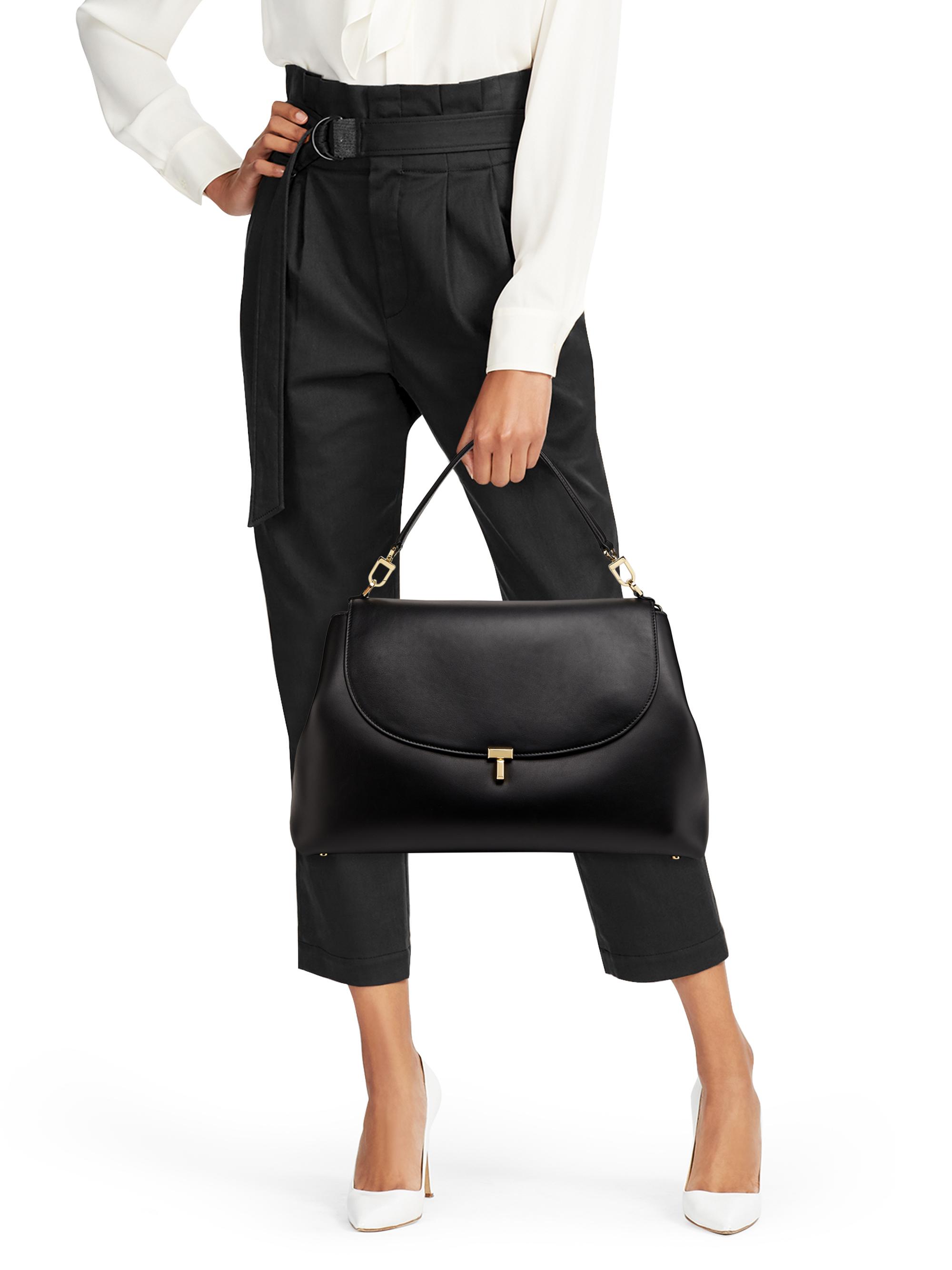Toteme T-Lock Leather Satchel | Saks Fifth Avenue