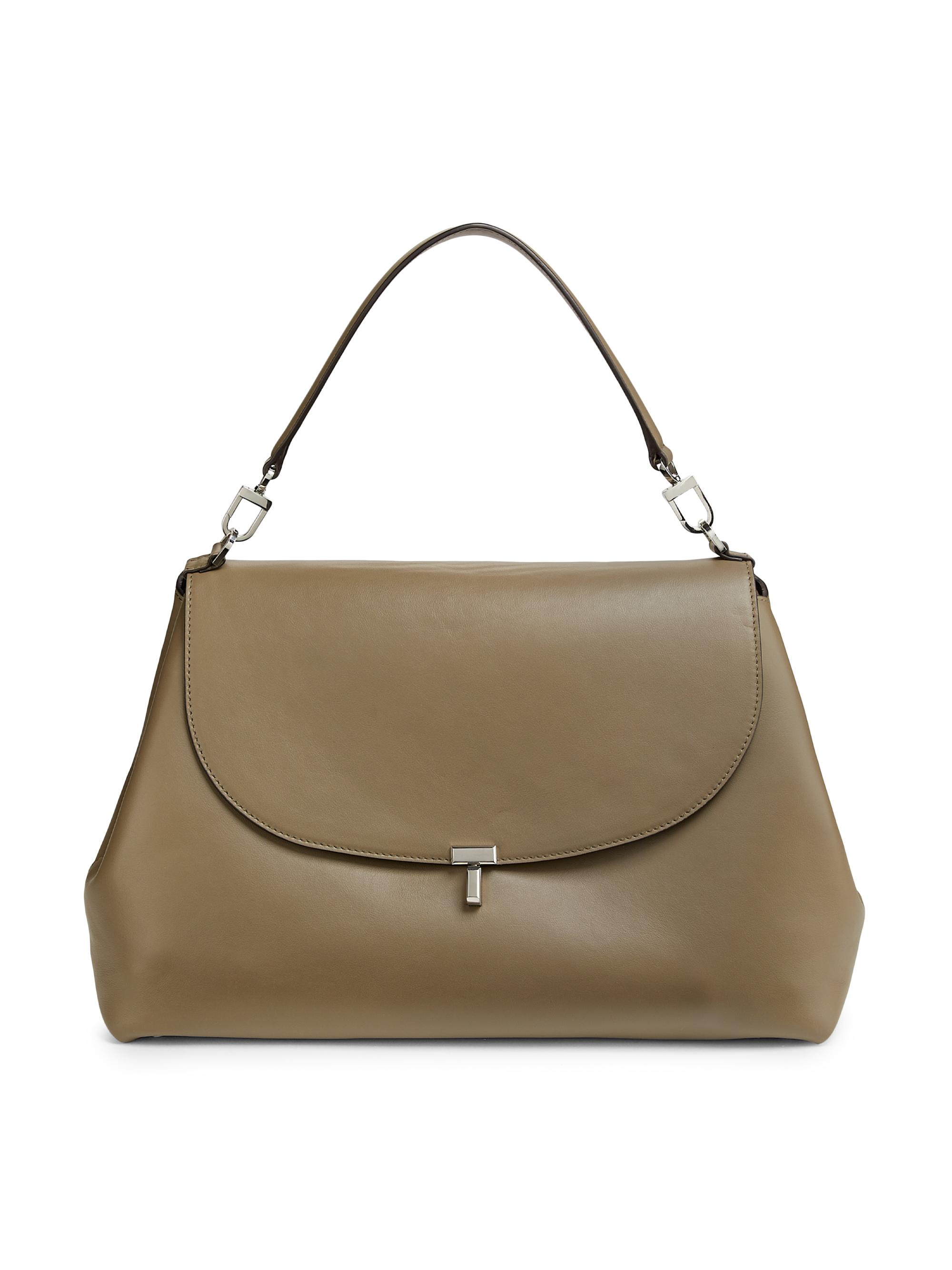 Toteme Women's T-Lock Leather Satchel - Taupe