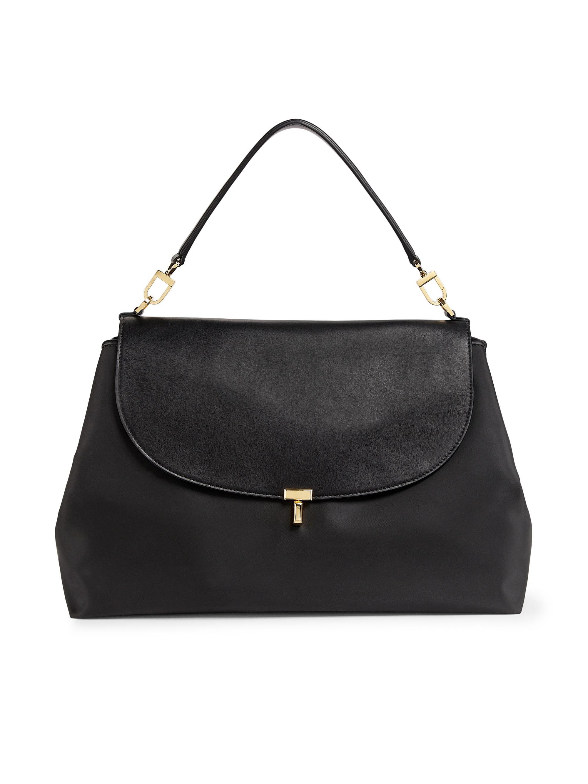 Toteme Women's T-Lock Nylon & Leather Satchel - Black