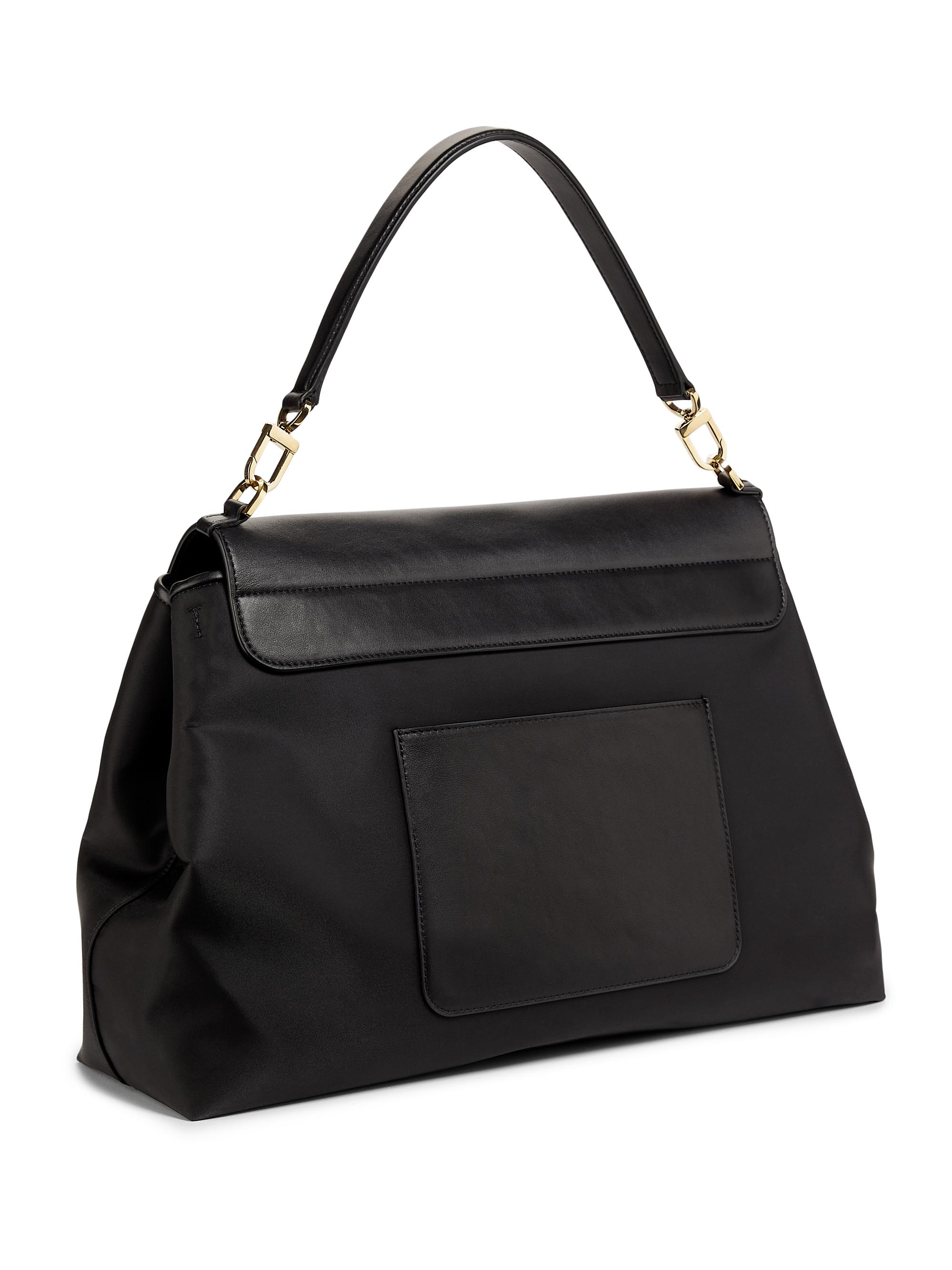 Toteme T-Lock Nylon & Leather Satchel | Saks Fifth Avenue
