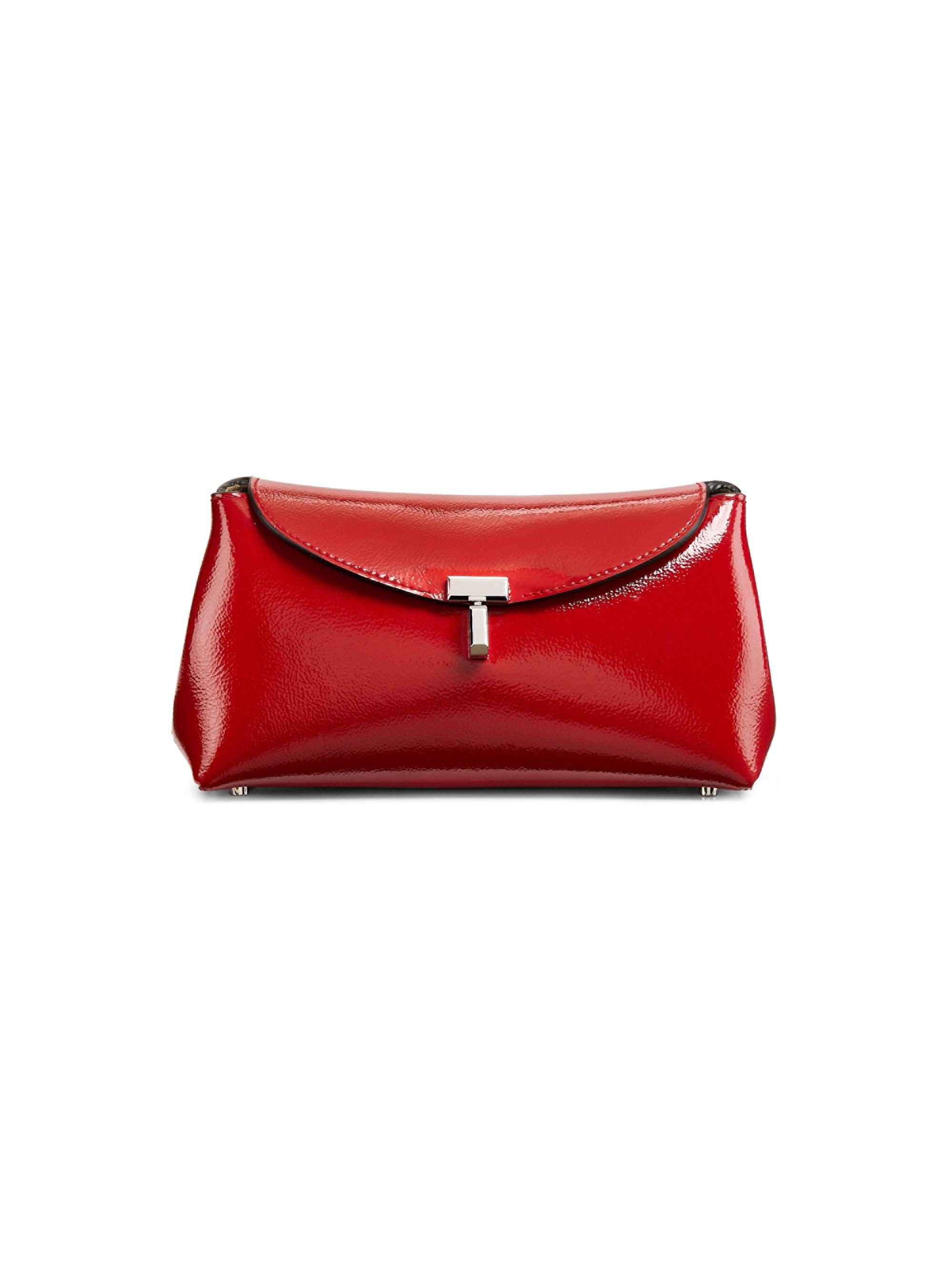 Toteme Women's Mini T-Lock Naplack Clutch - Red