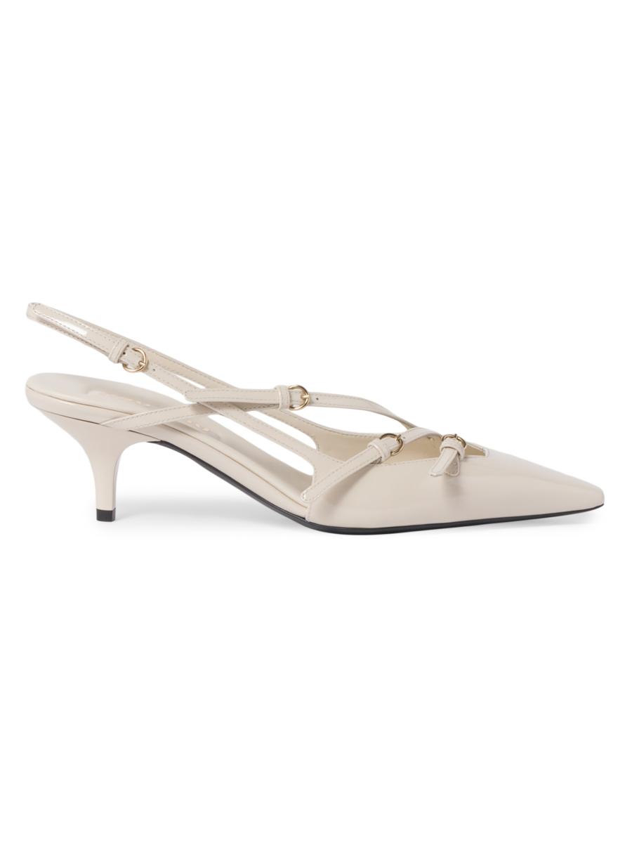 【送料&関税込】Miu Miu Satin Buckle Miu Miu 105mm buckle-embellished Slingback Pumps | Black