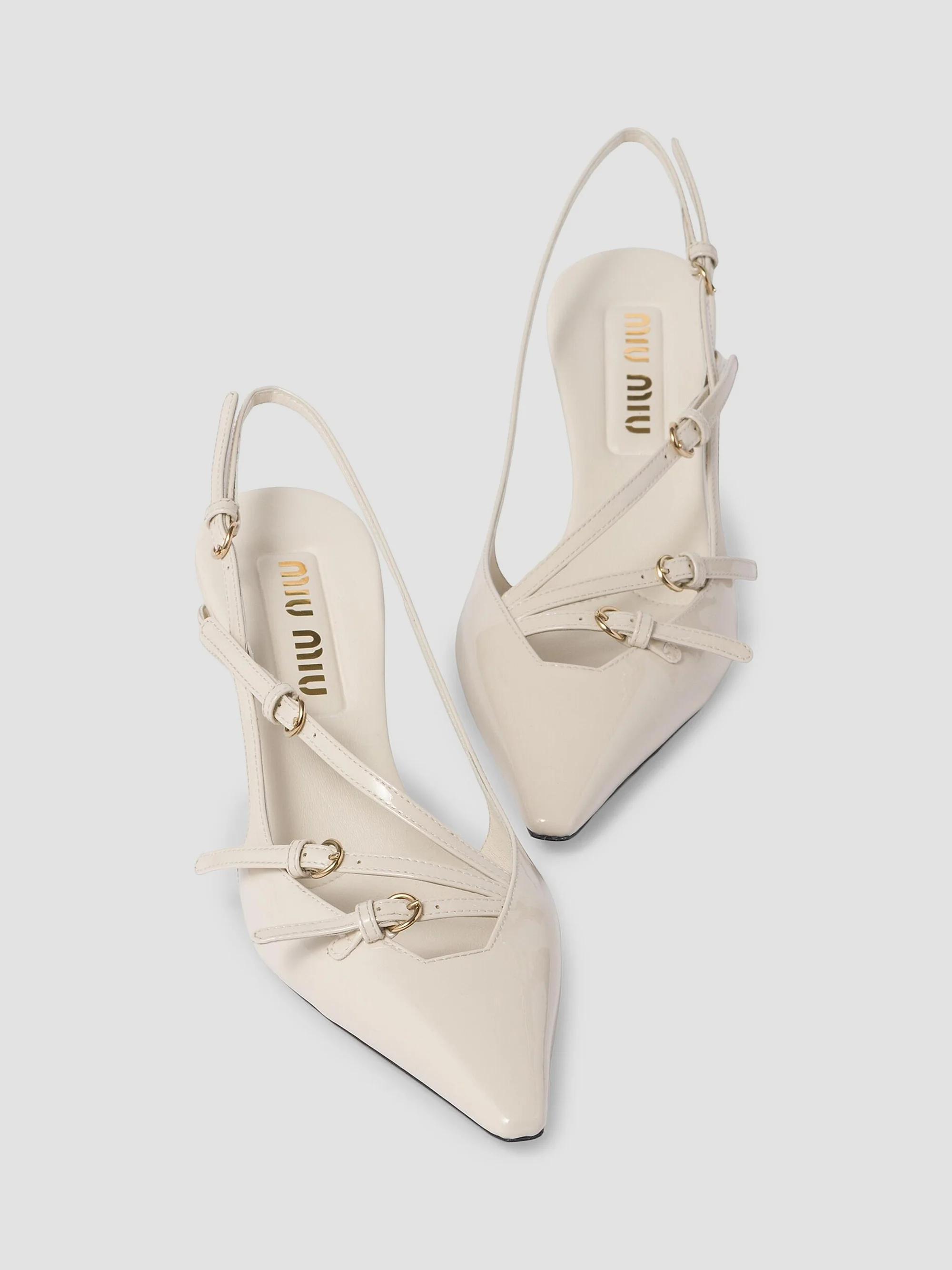 Miu Miu Patent Leather Slingbacks with Buckles | Saks Fifth Avenue