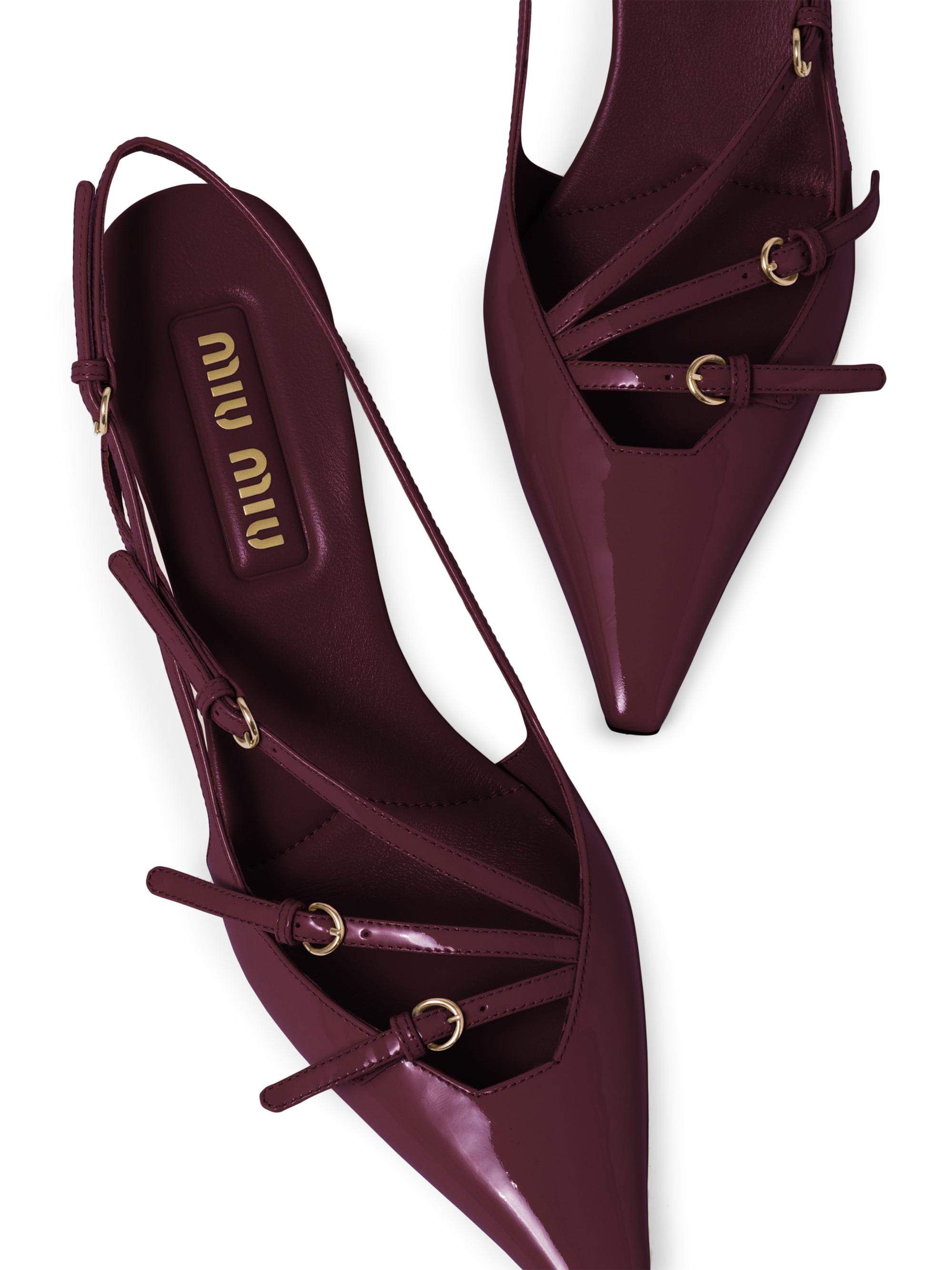 Miu Miu Patent Leather Slingbacks with Buckles | Saks Fifth Avenue