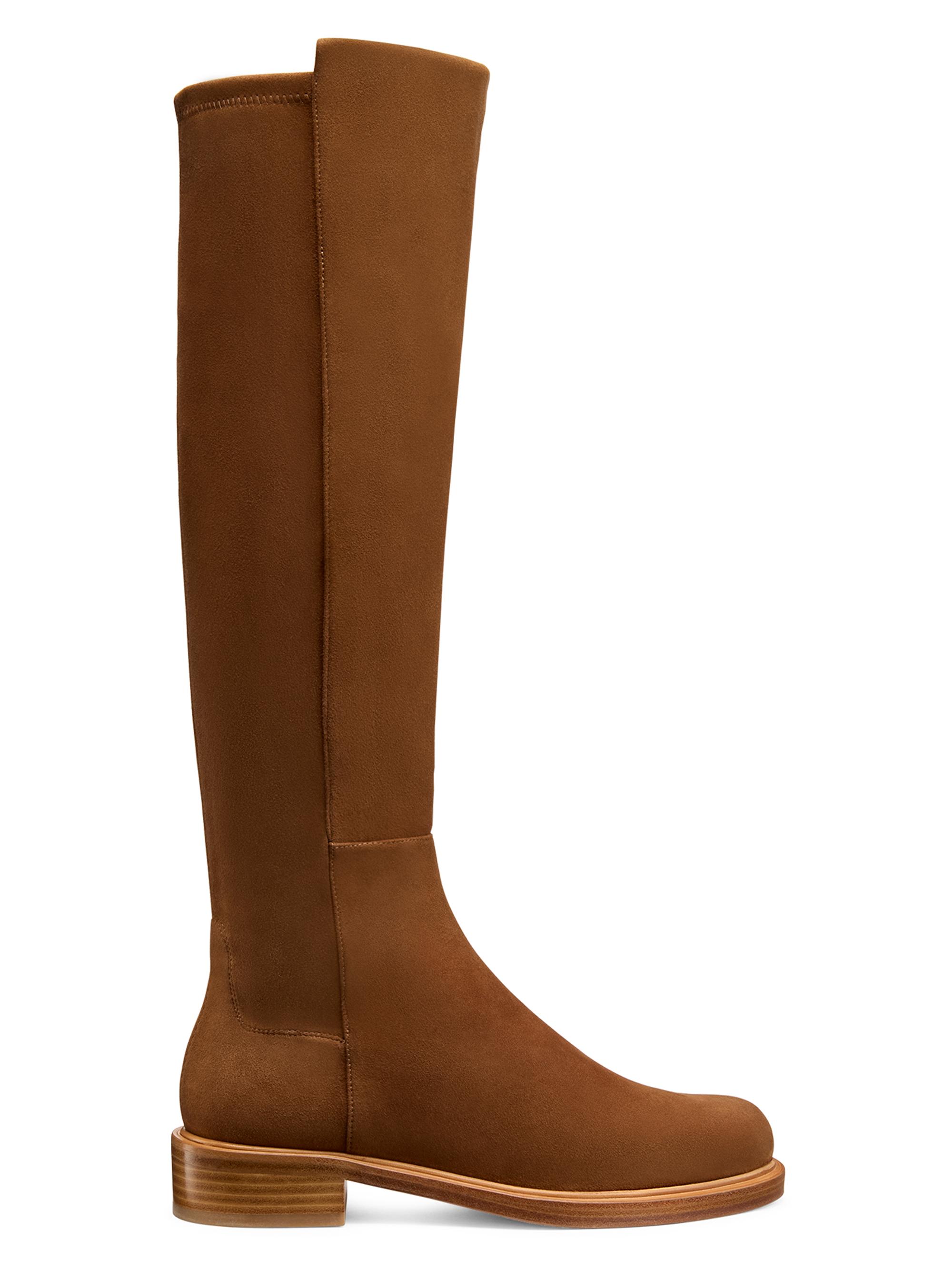 Stuart Weitzman Women's 5050 Gisele 30MM Suede Boots - Toasted Almond Carmel