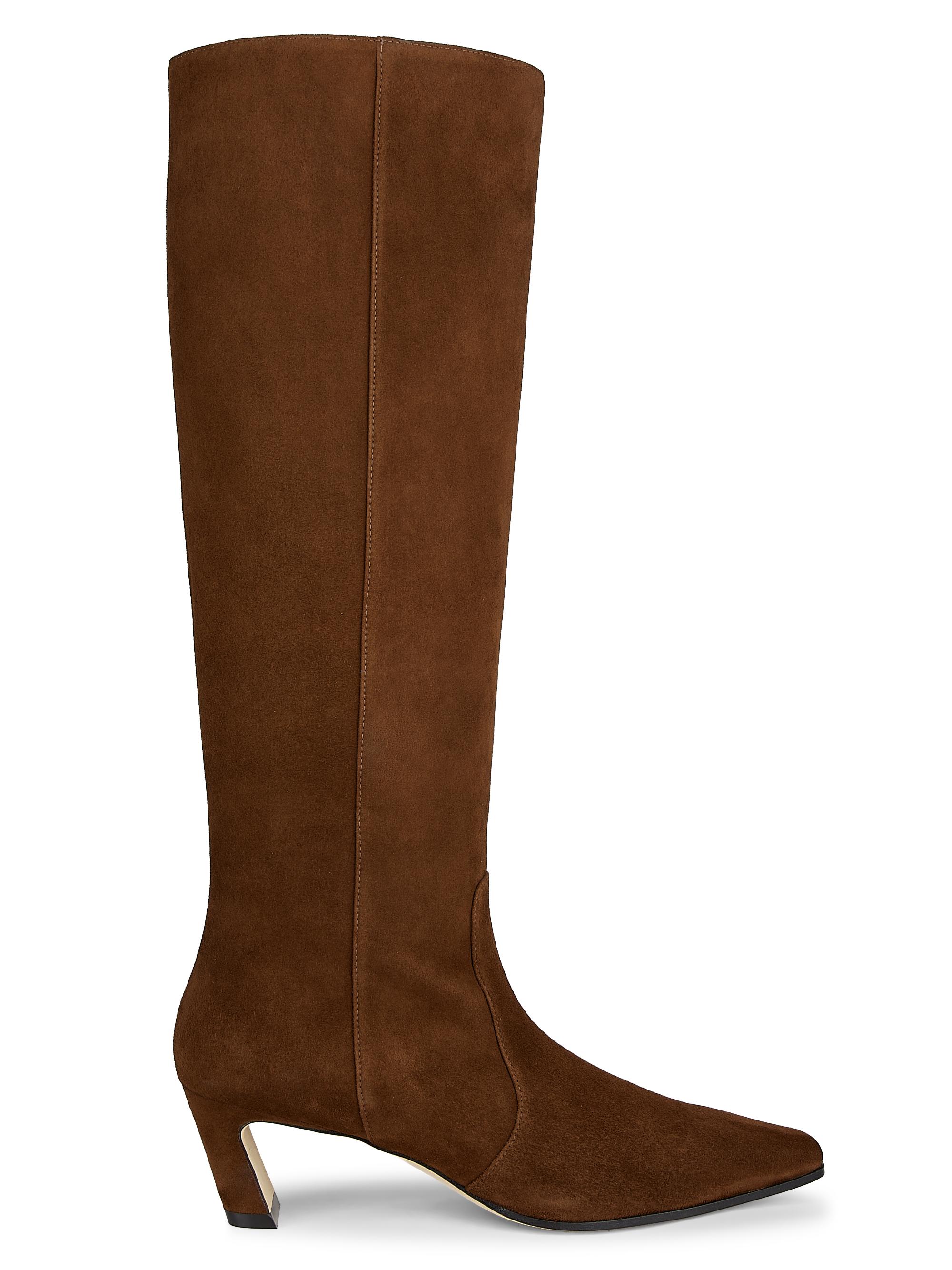 Stuart Weitzman Women's Stassi 50MM Suede Boots - Deep Coffee