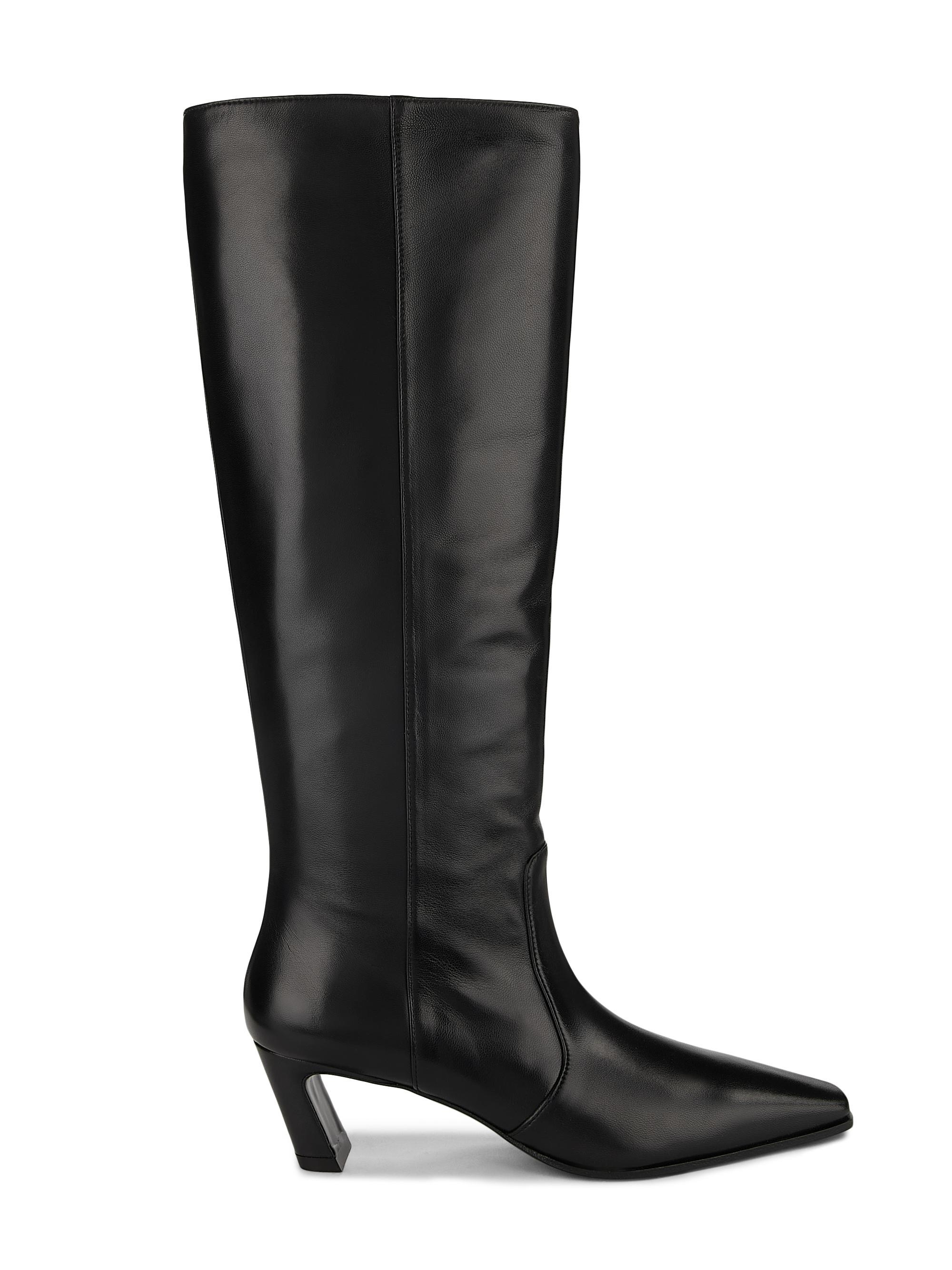 Stuart Weitzman Naomi 50MM Lacquered Leather Boots | Saks Fifth Avenue
