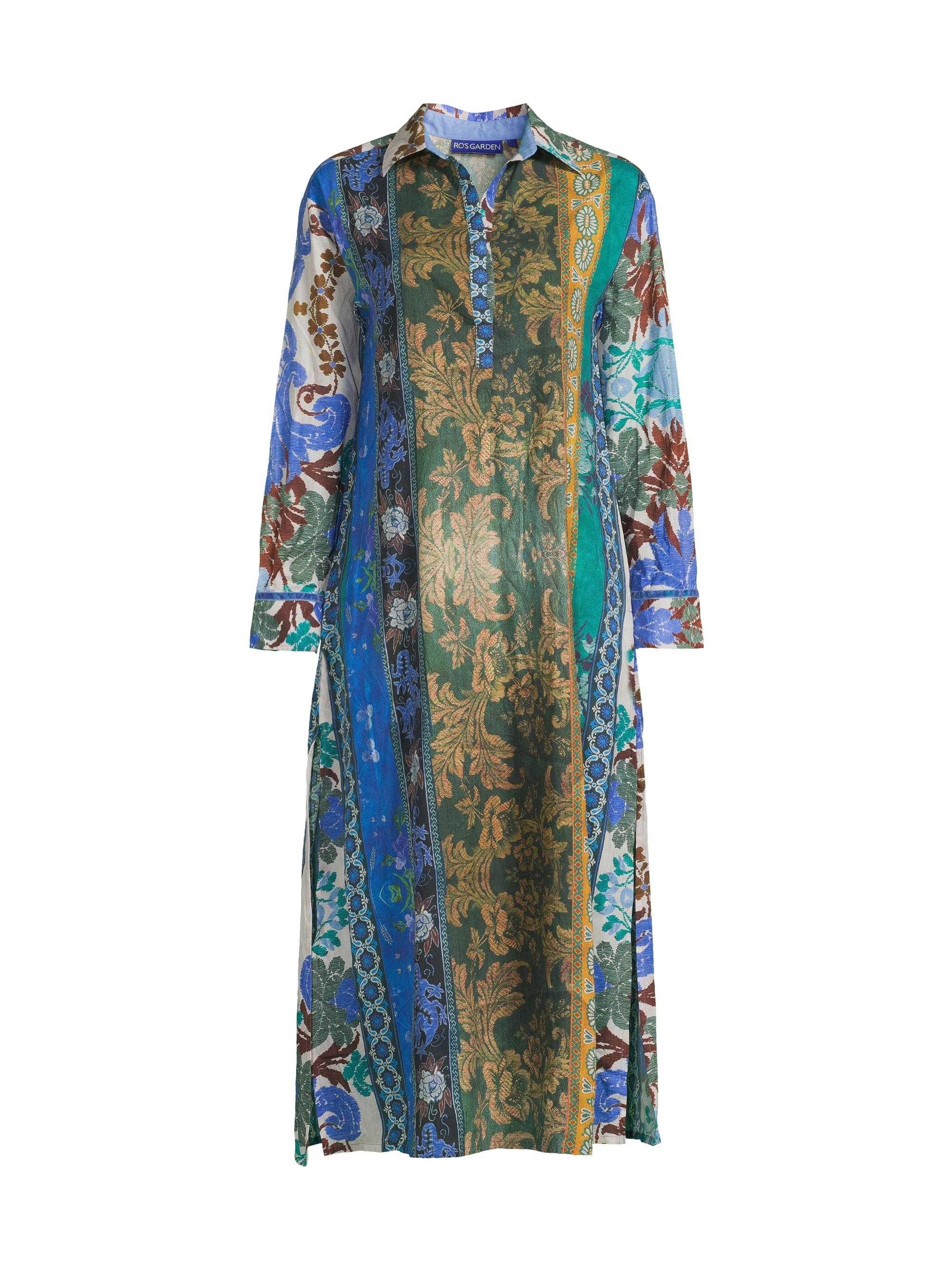 Ro's Garden Women's Brussels Cotton Maxi Dress - Blue Choki
