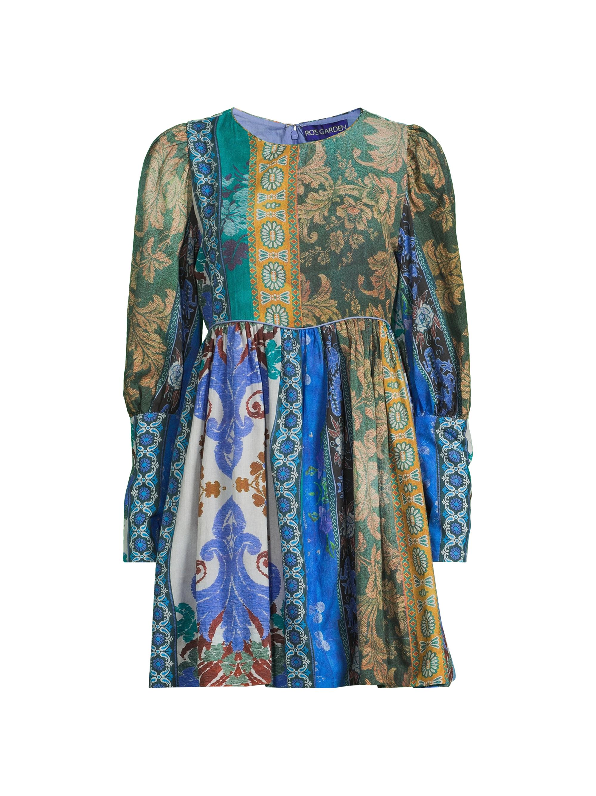 Ro's Garden Women's Jewell Printed Long-Sleeve Minidress - Blue Choki