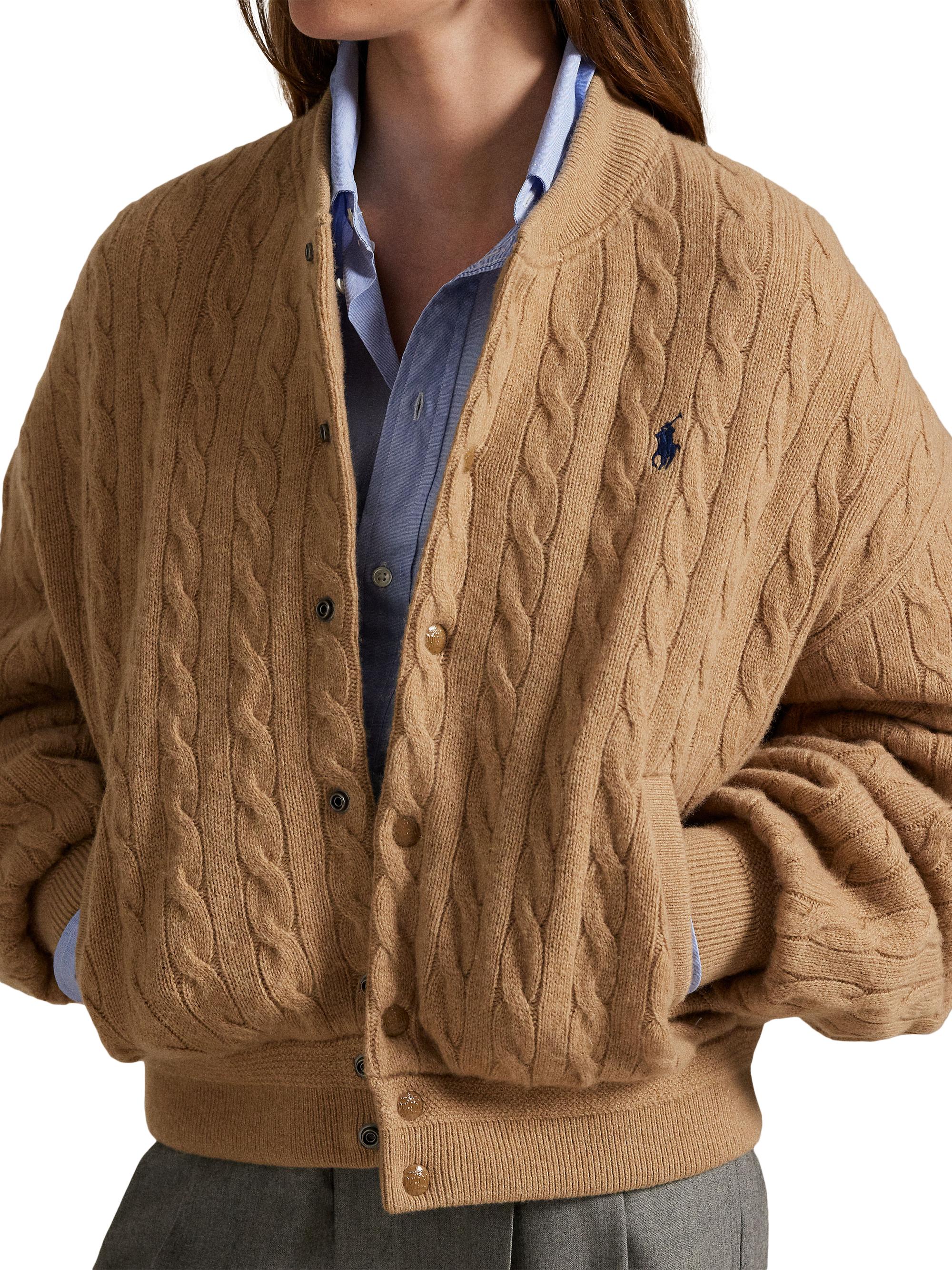 Polo Ralph Lauren Cable-Knit Wool-Cashmere Bomber Jacket | Saks