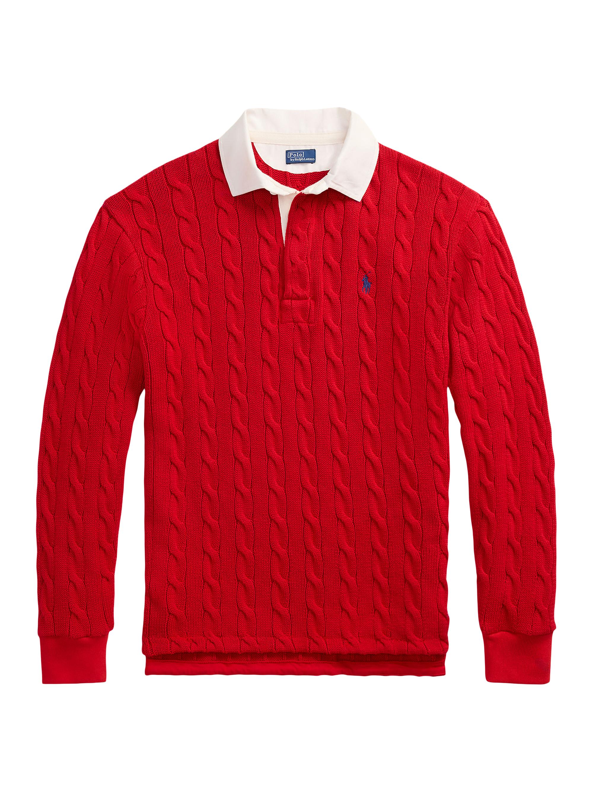 Polo Ralph Lauren Cable-Knit Cotton Rugby Shirt | Saks Fifth Avenue