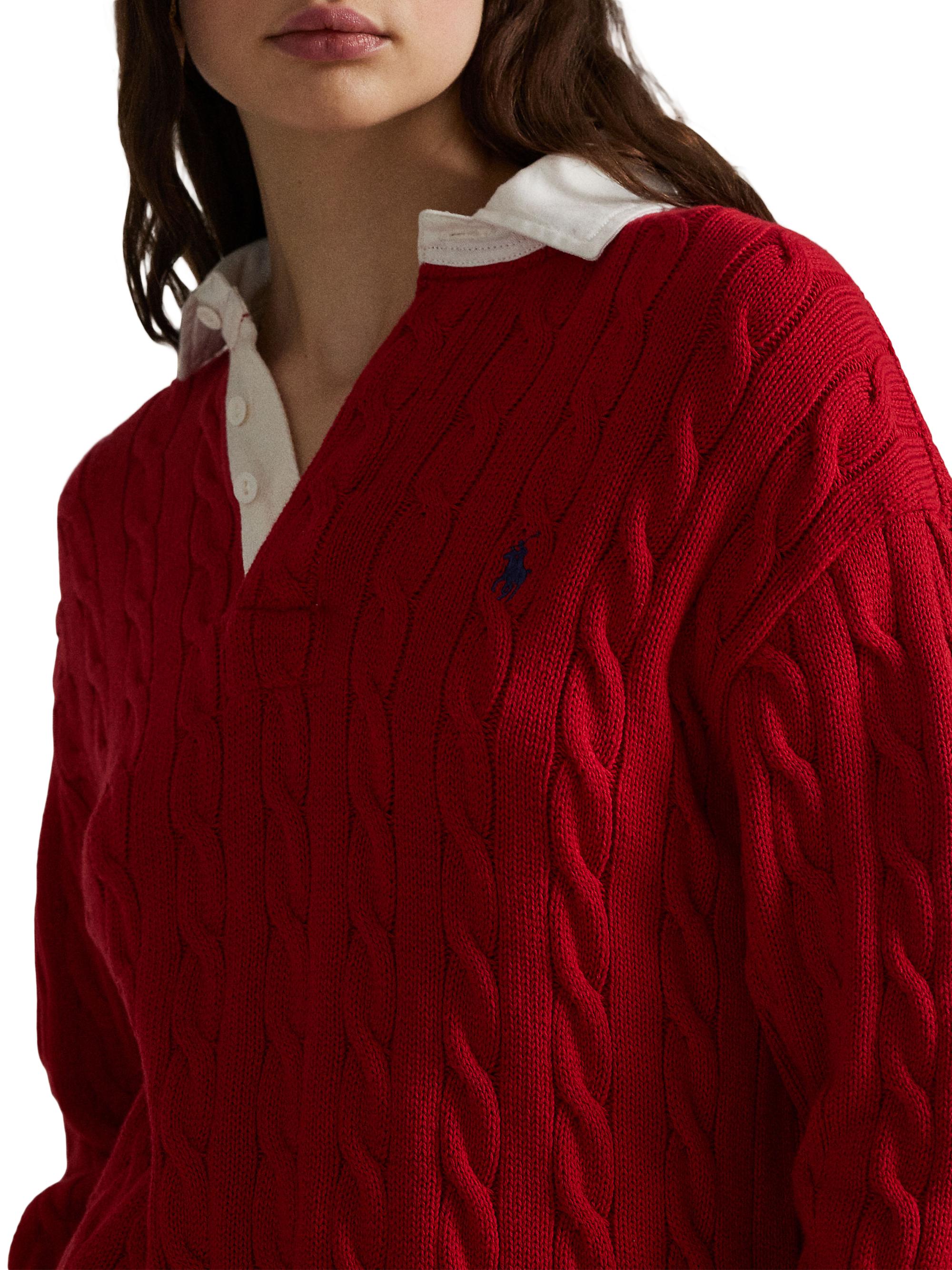 Polo Ralph Lauren Cable-Knit Cotton Rugby Shirt | Saks Fifth Avenue