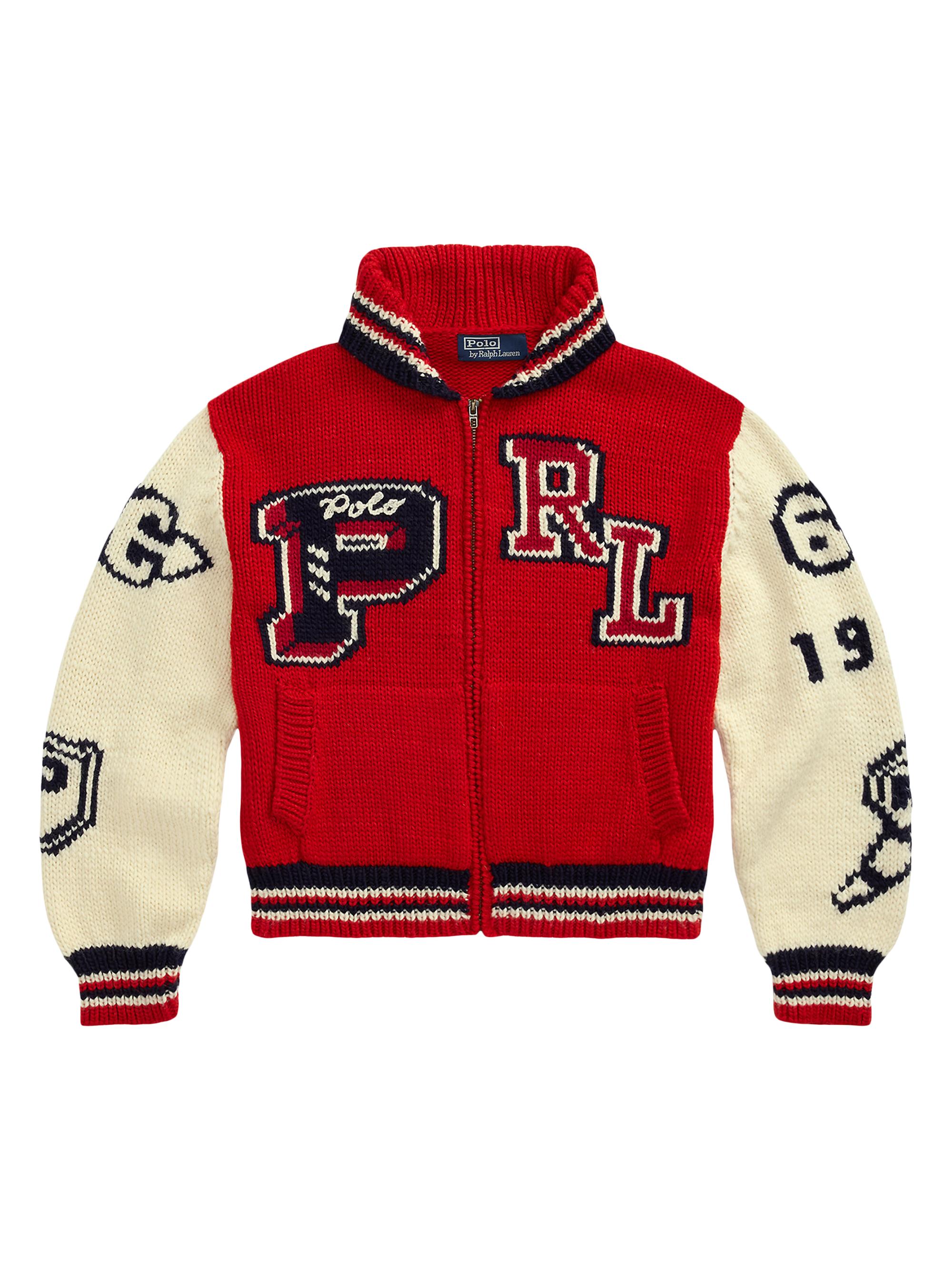 Polo Ralph Lauren Letterman Wool-Blend Zip-Front Sweater | Saks