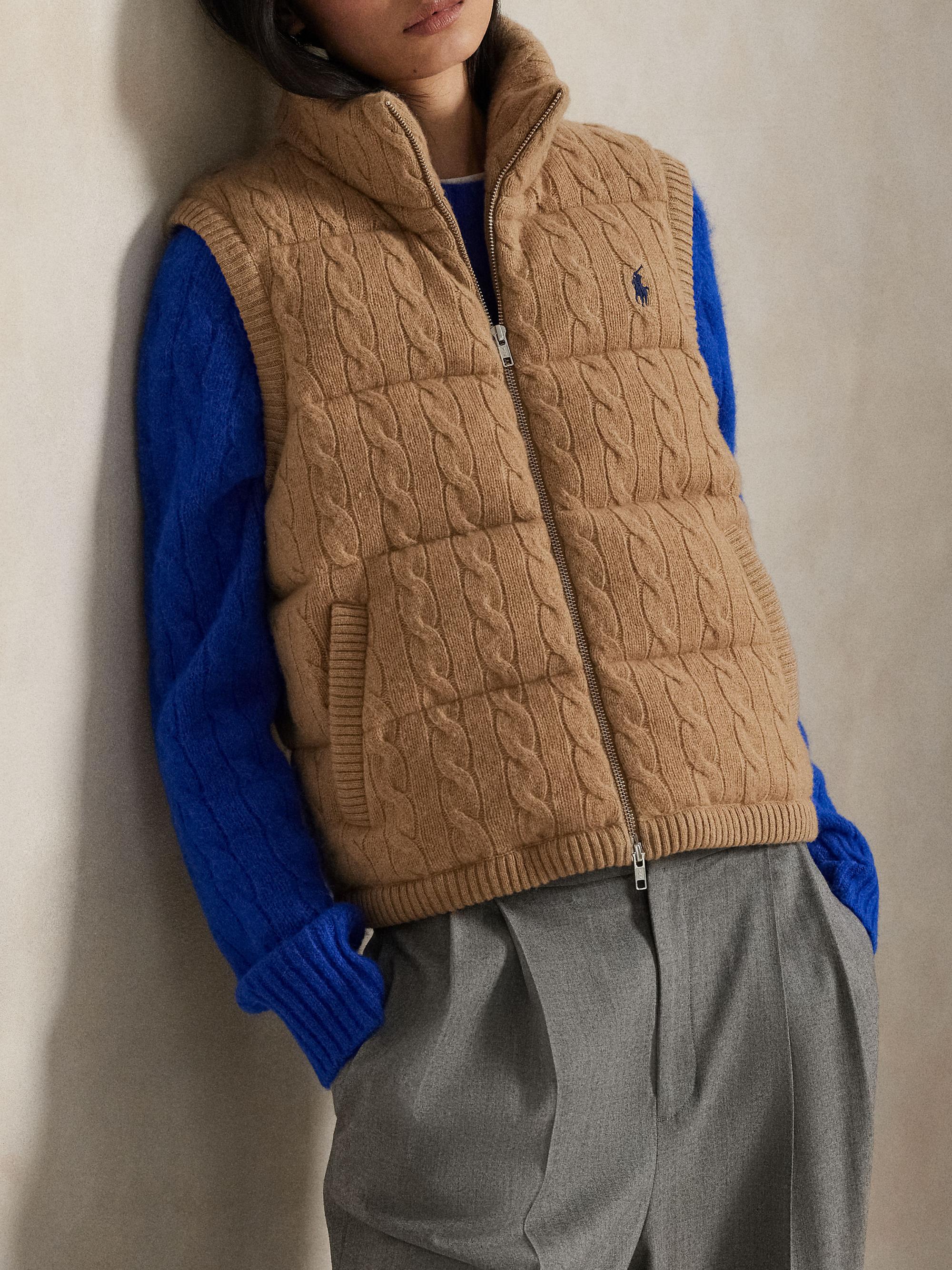 Polo Ralph Lauren Cable-Knit Wool-Cashmere Quilted Vest | Saks